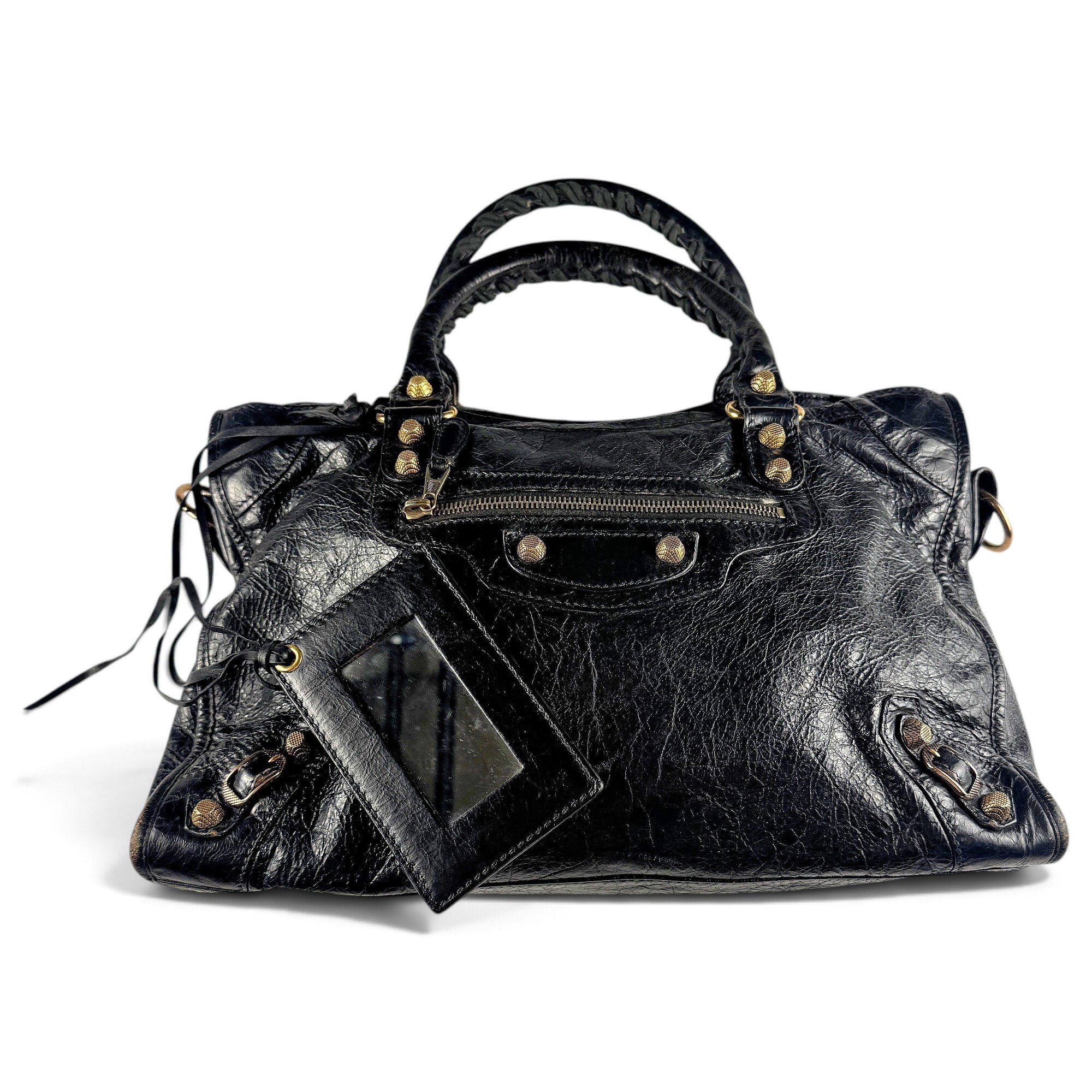 City leather handbag