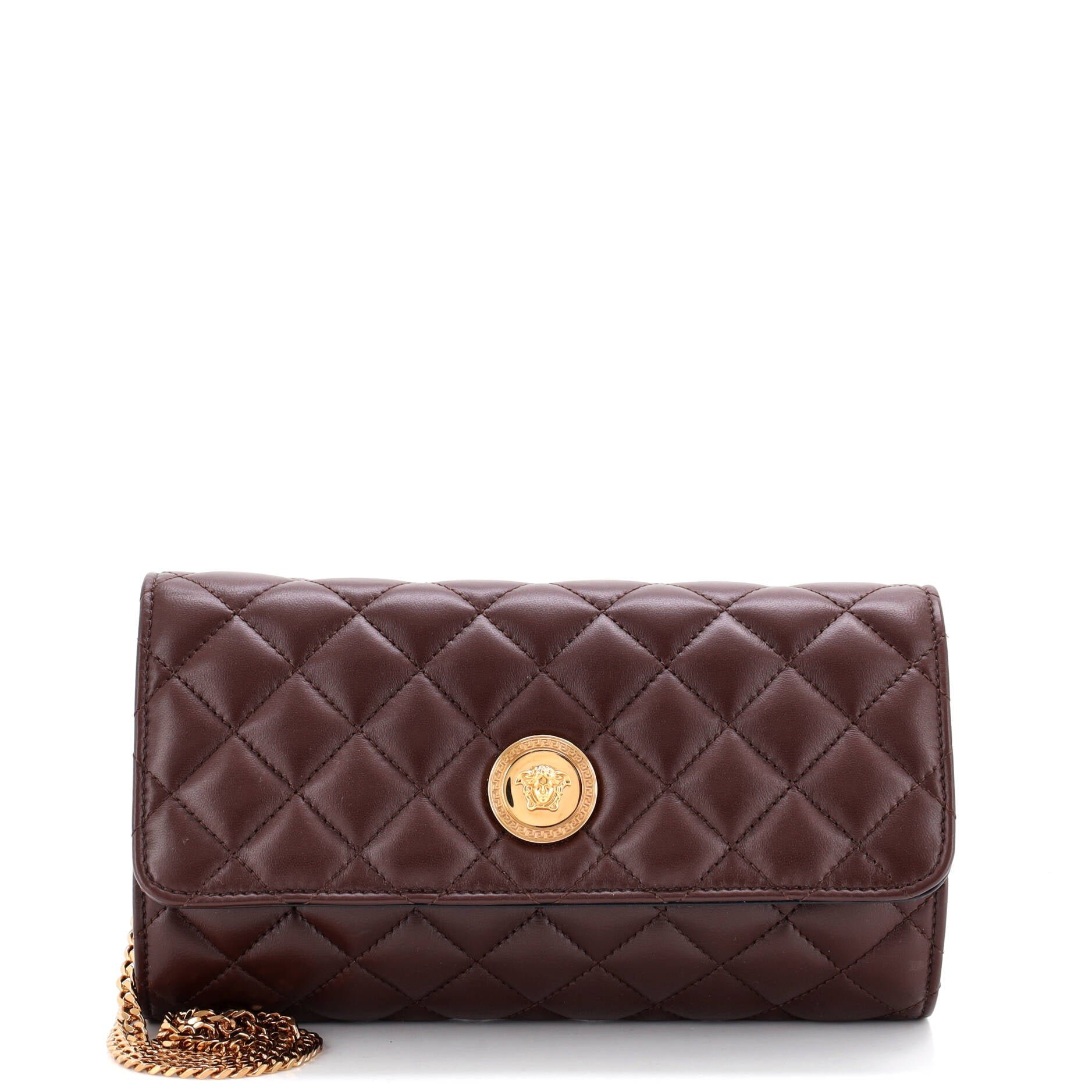Icon Wallet on Chain Quilted Leather