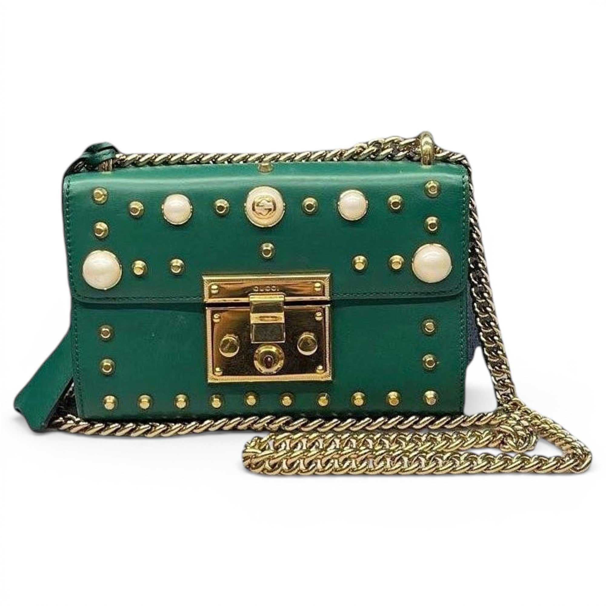 Padlock leather handbag