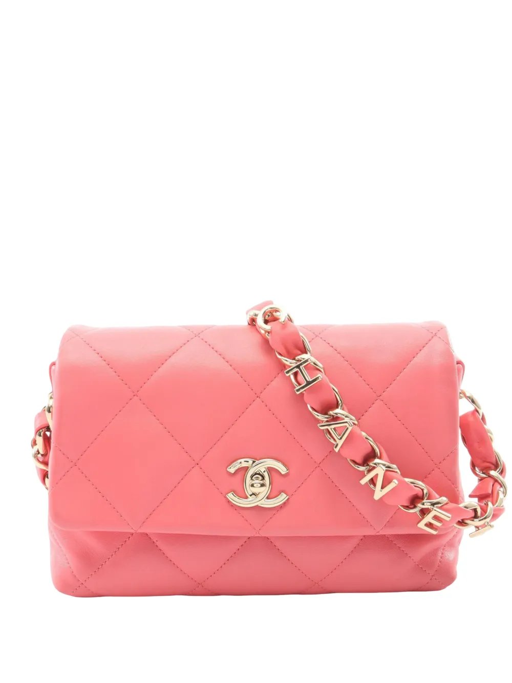 2021 CC Quilted Lambskin Logo Chain Single Flap shoulder bag