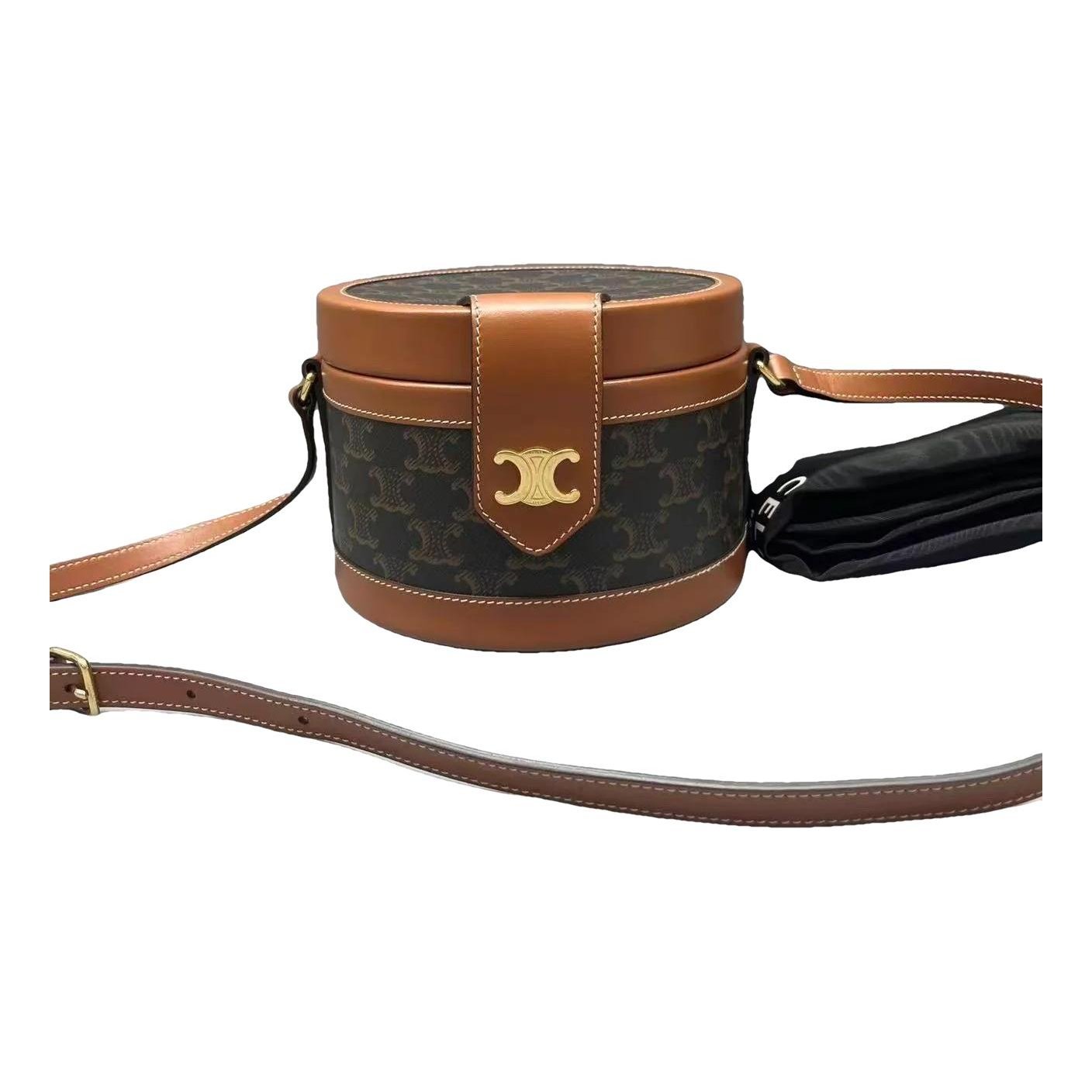 Tambour leather crossbody bag