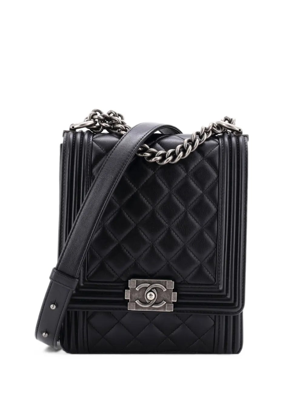 North South Boy Flap Bag Quilted Lambskin Small crossbody bag