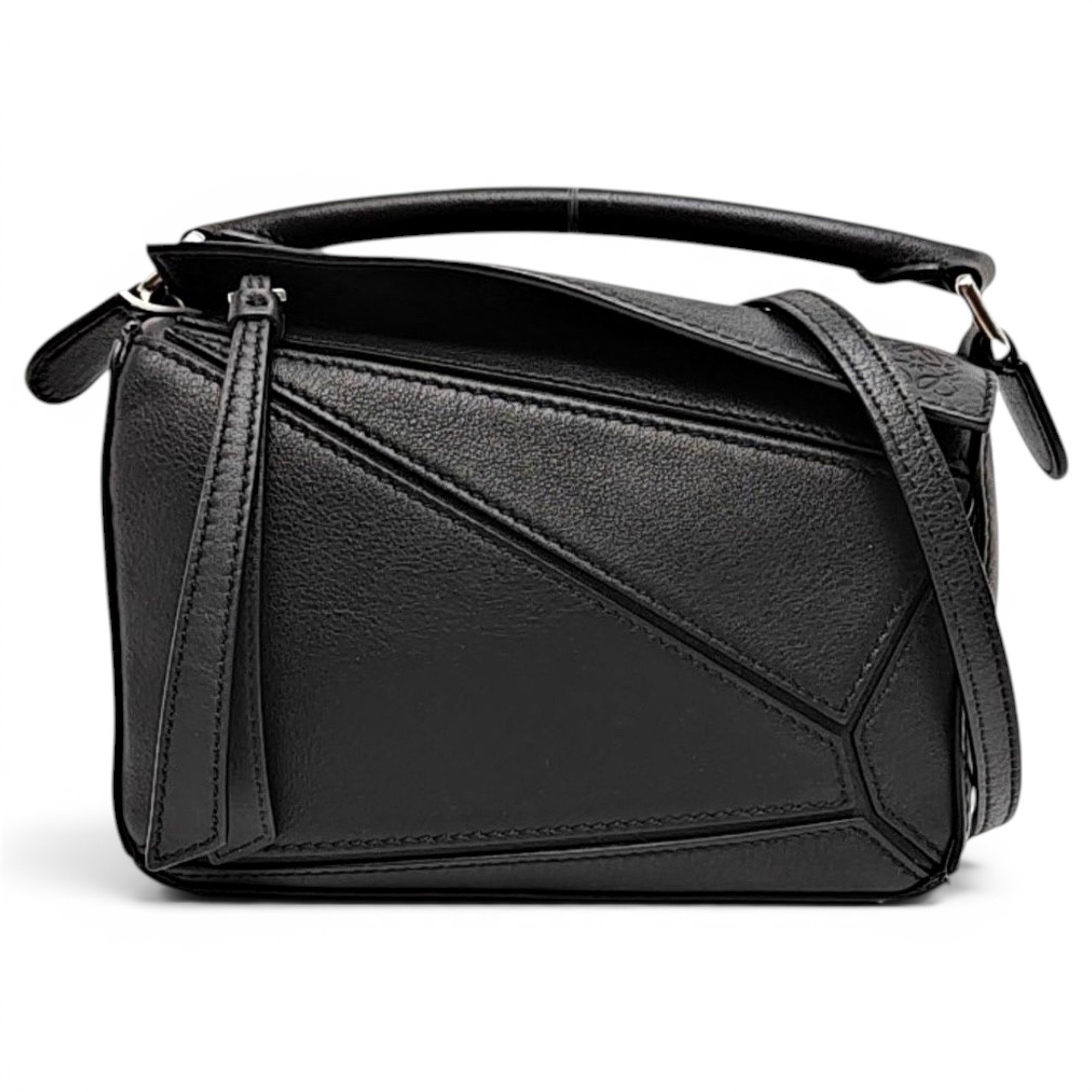 Puzzle leather handbag
