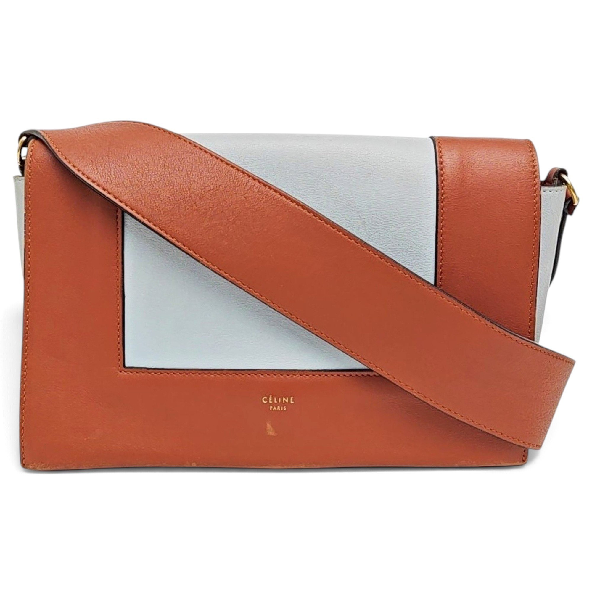 Frame leather handbag