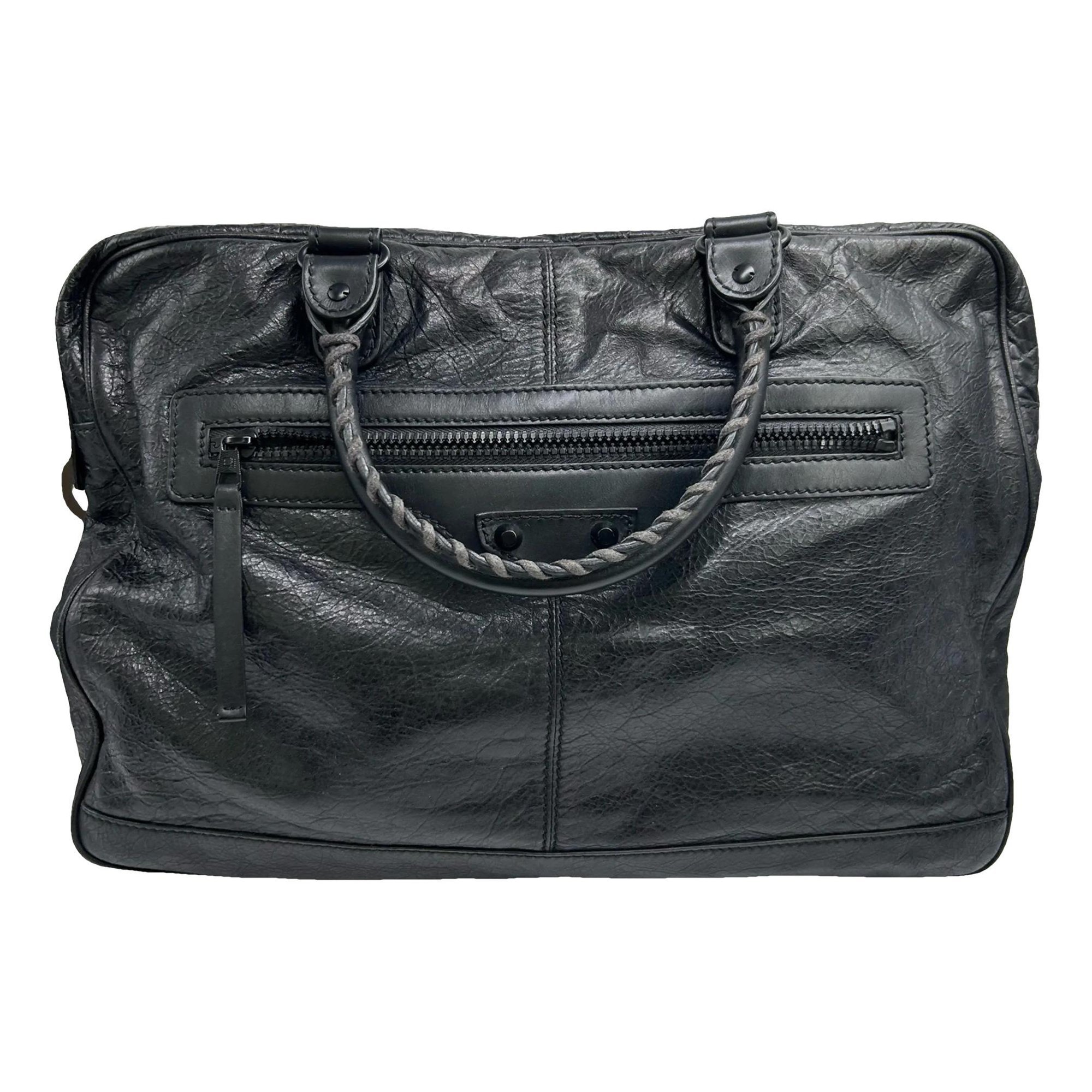 Work leather handbag