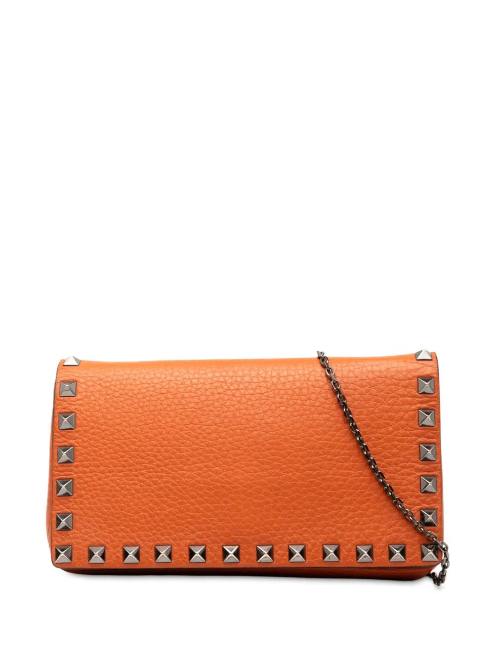 Valentino Garavani 2018-2025 Pebbled Calfskin Rockstud Clutch on Chain crossbody bag