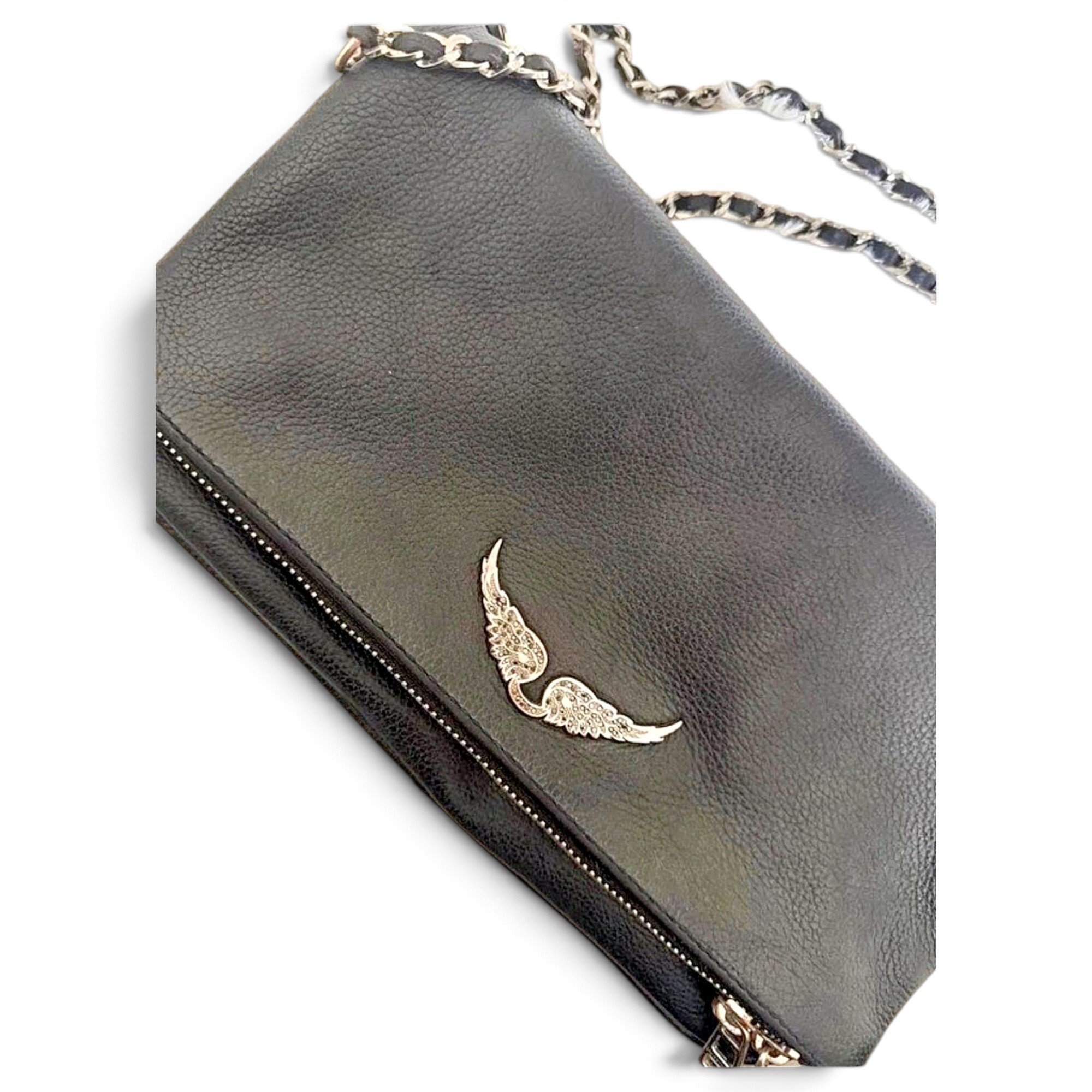 Rock leather clutch bag