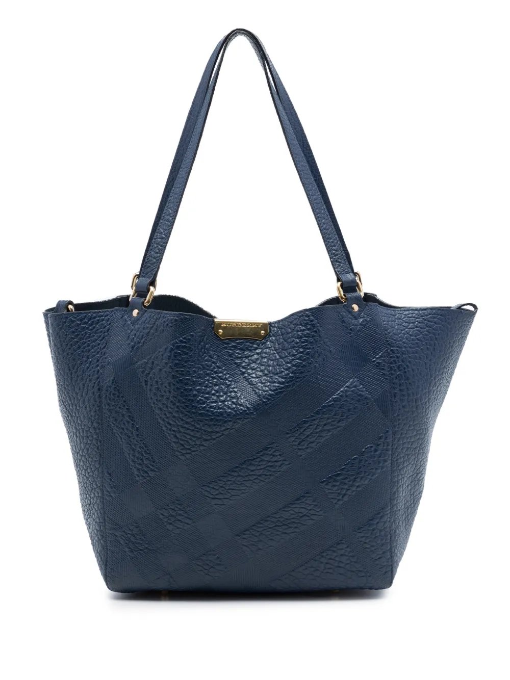 2000-2017 Small Elephant Embossed Calfskin Check Canterbury tote bag