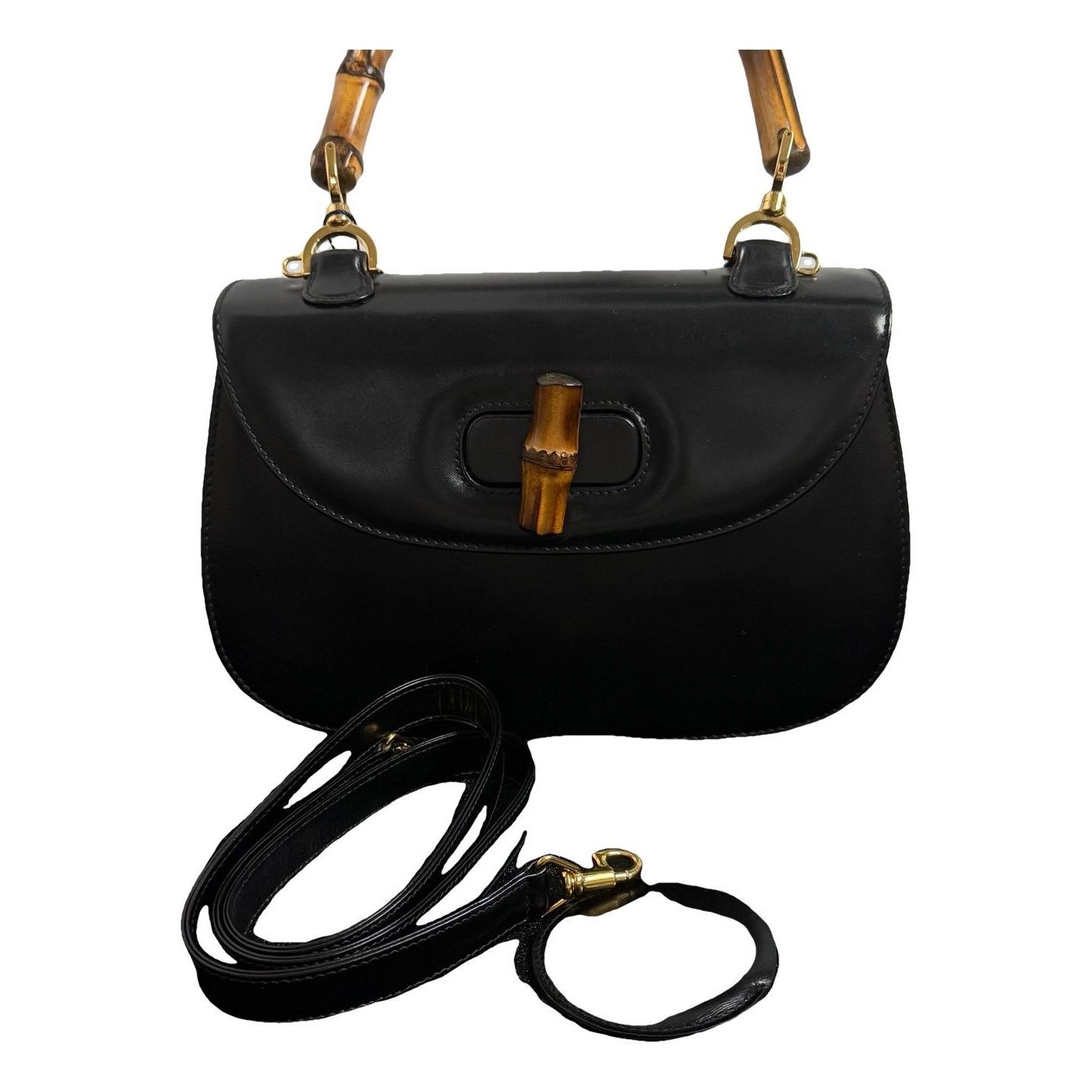 Convertible Bamboo Top Handle leather handbag