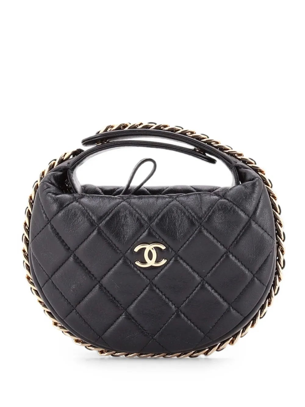 Chain Around Hobo Pouch Quilted Lambskin Mini clutch bag