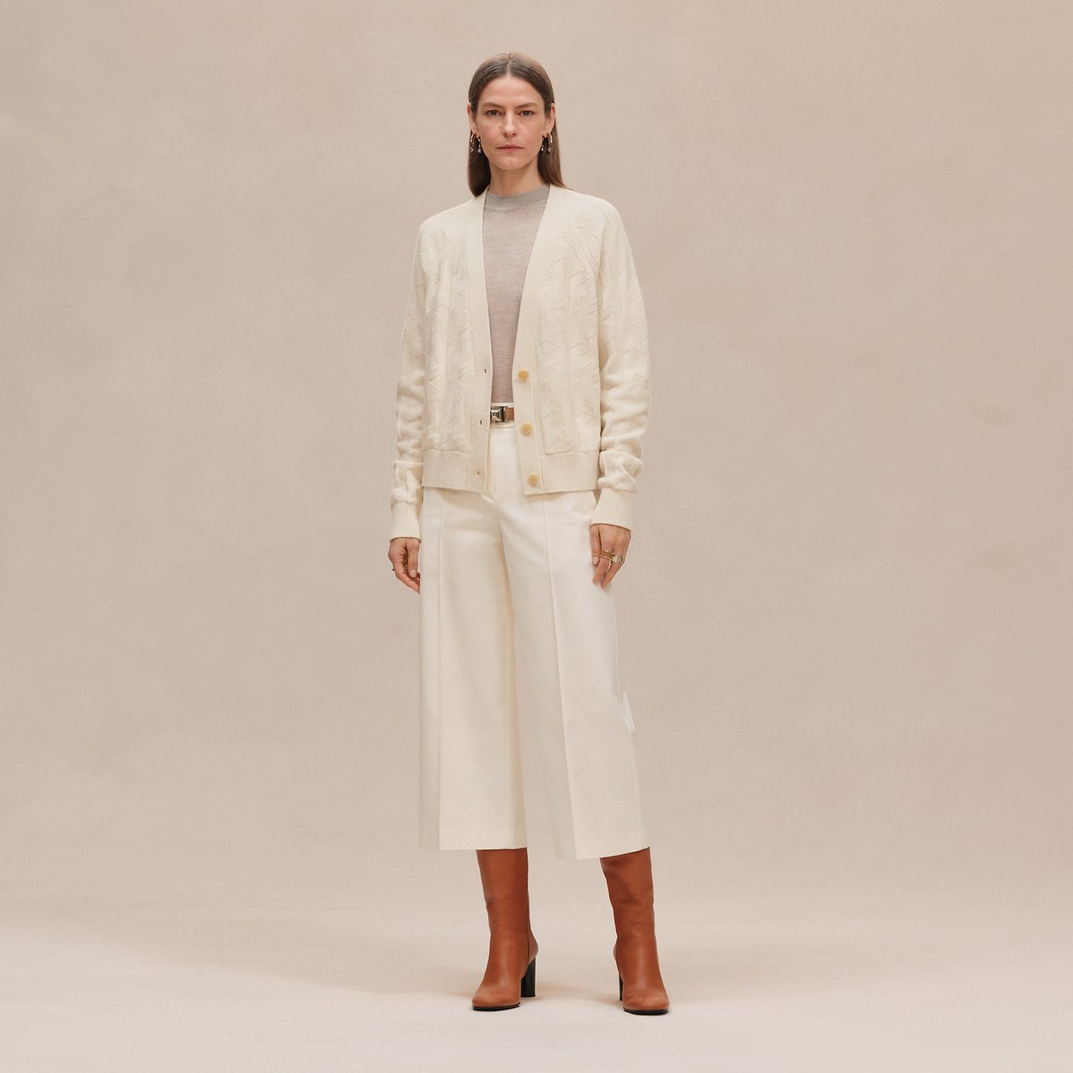 "H" long-sleeve cardigan