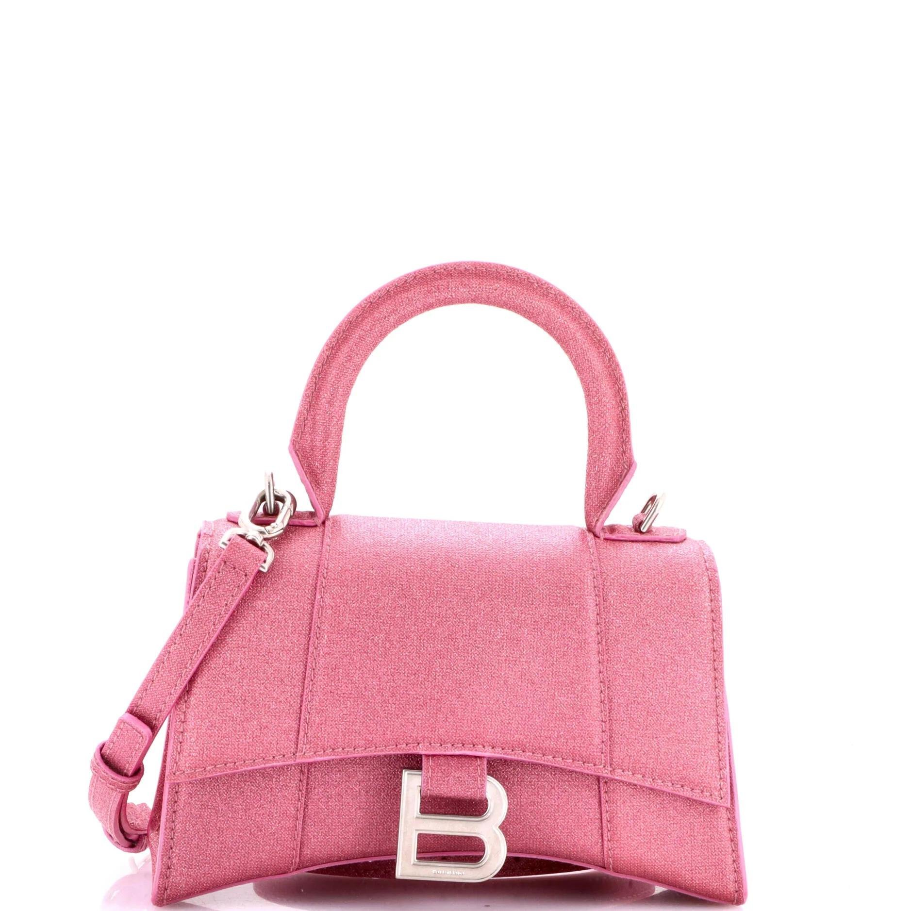Hourglass leather handbag