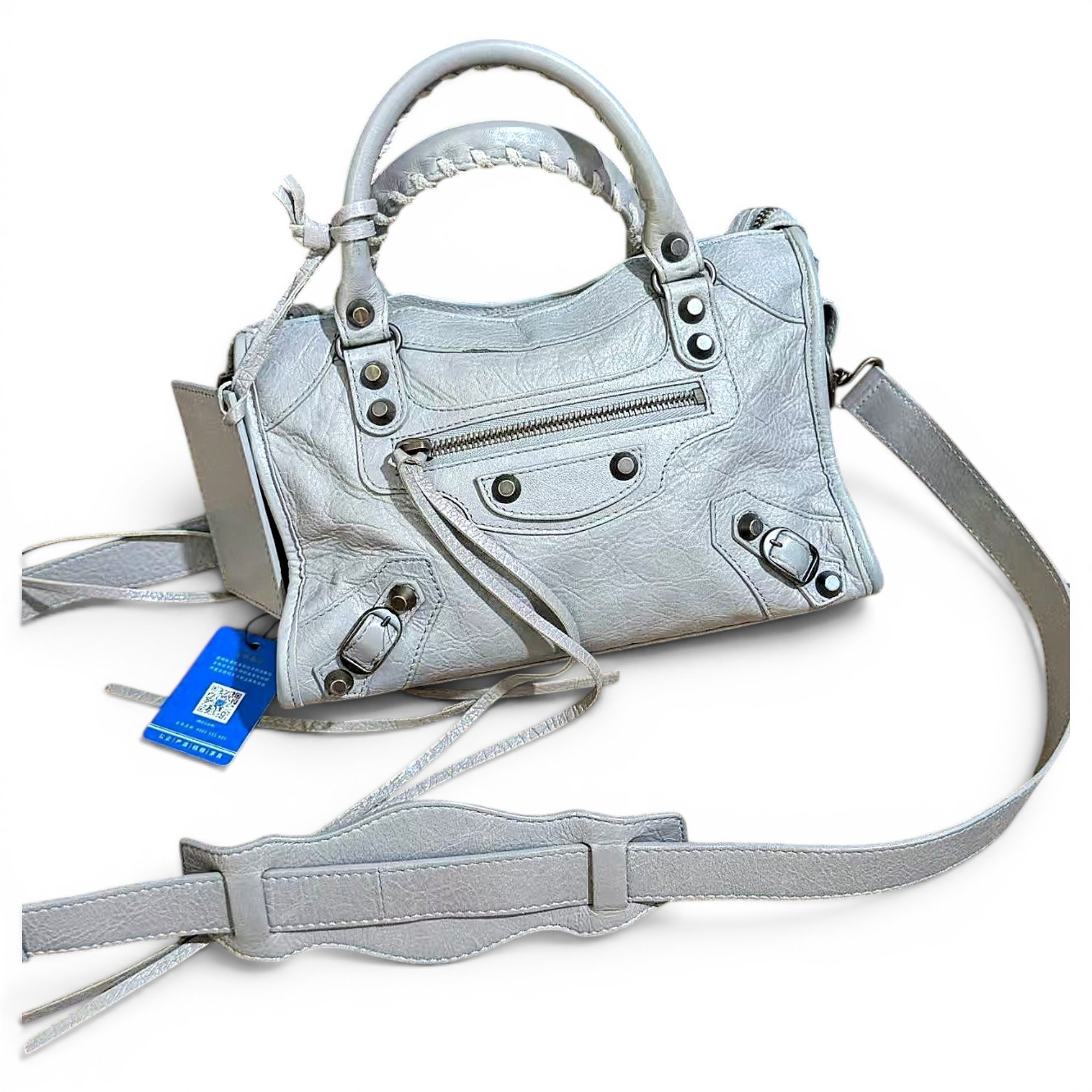 City leather handbag