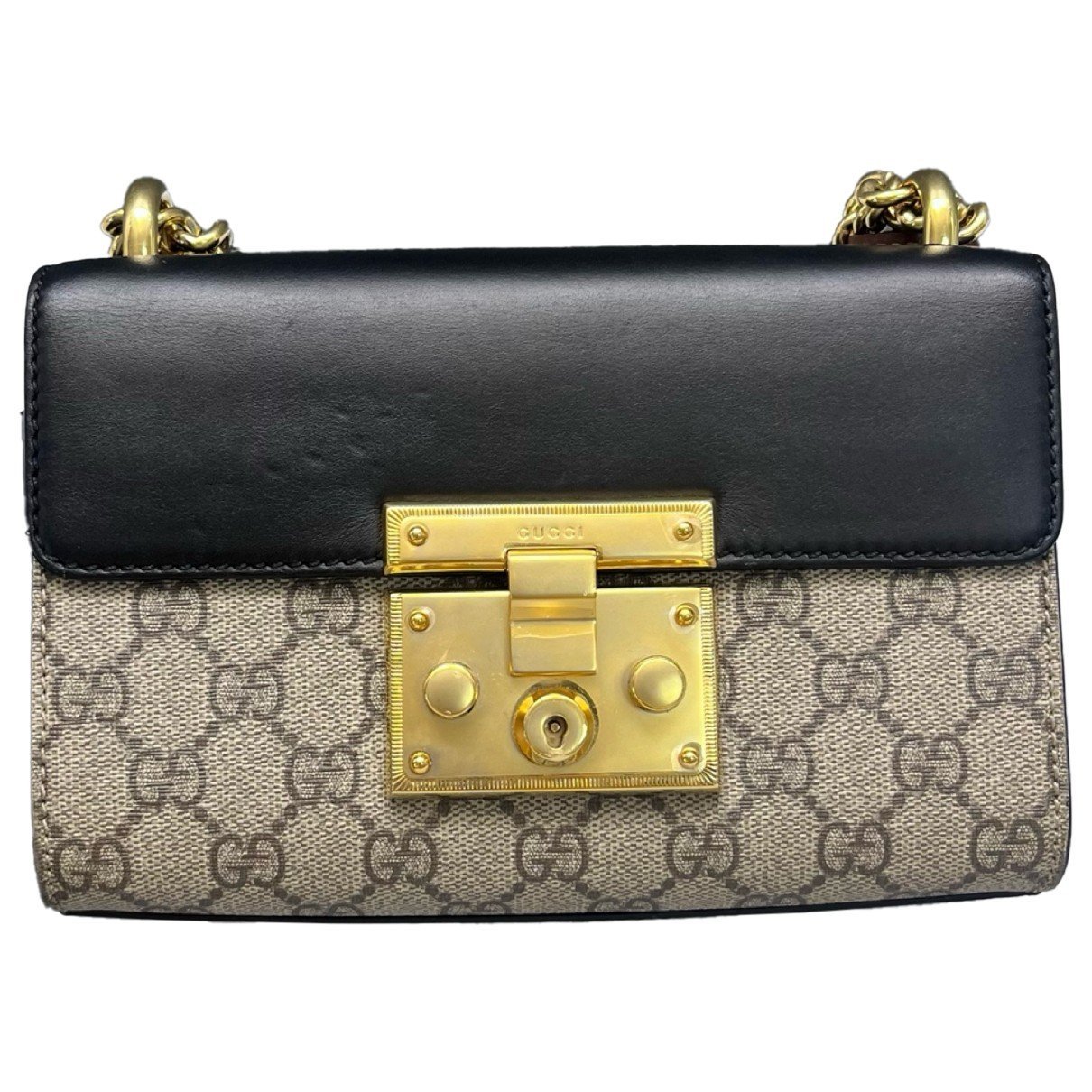 Padlock leather handbag