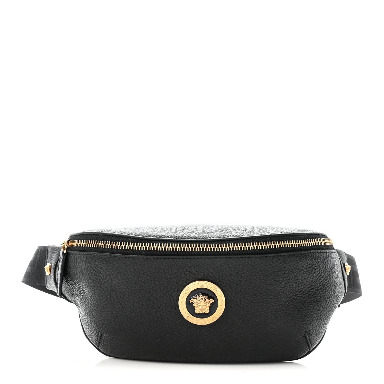 Versace Grained Calfskin Vanitas Medea Belt Bag Black