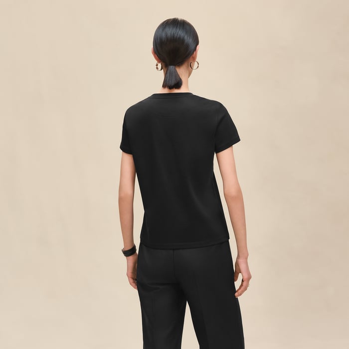 Noir Printed Straight T-shirt