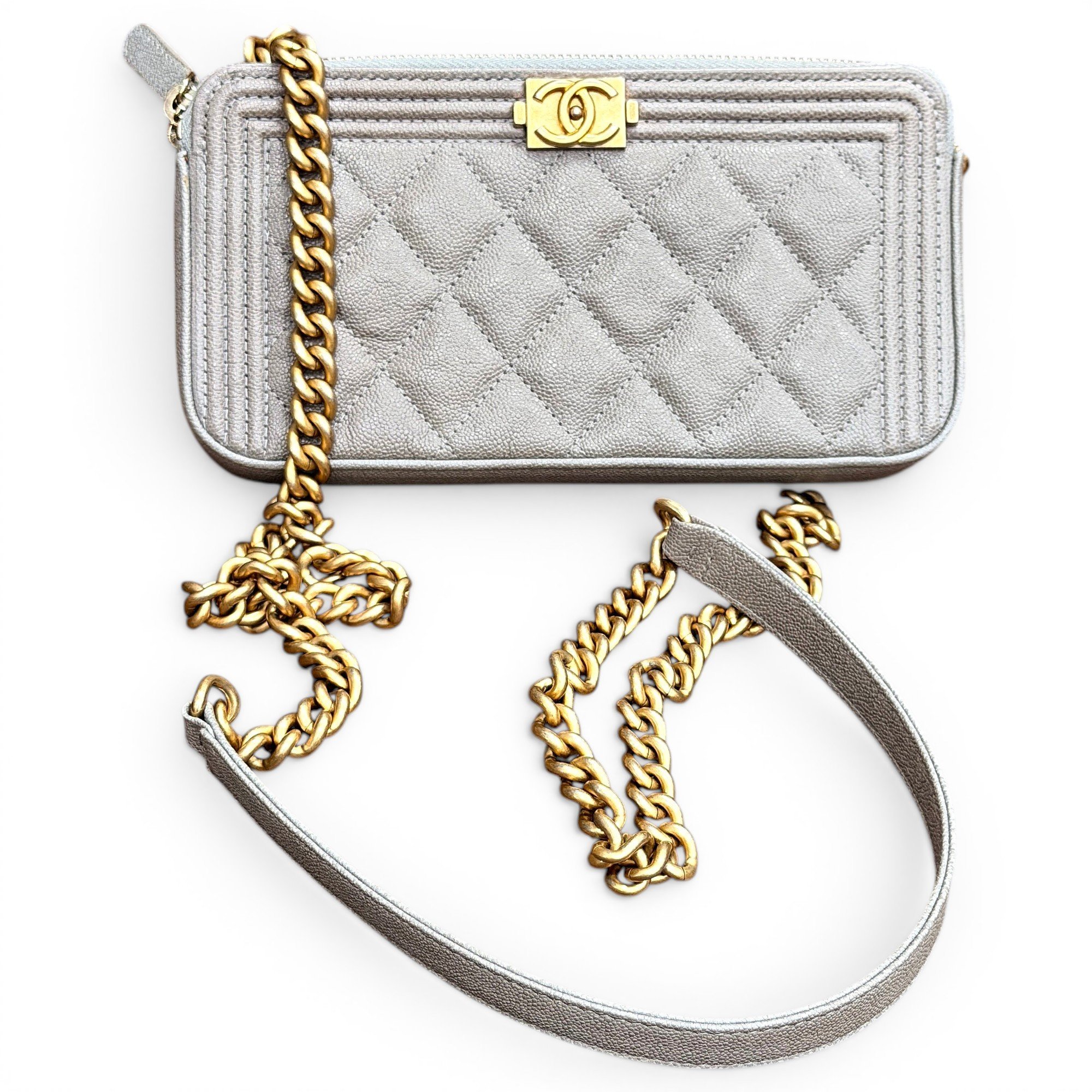 Wallet On Chain Boy leather crossbody bag