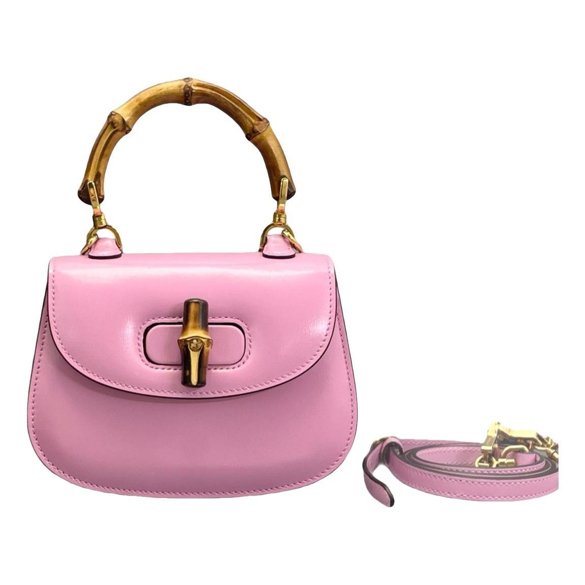 Convertible Bamboo Top Handle leather handbag