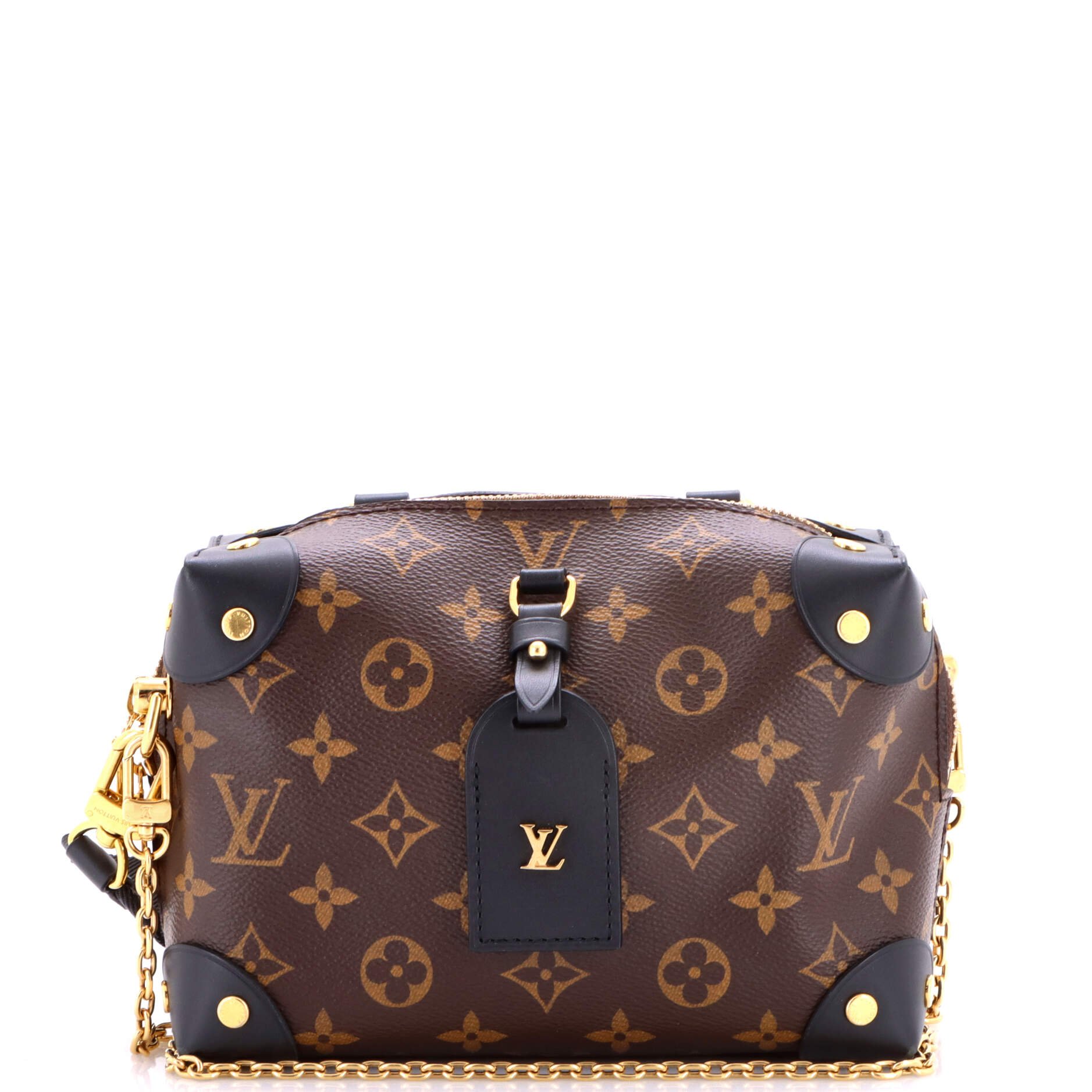 Petite Malle Souple Handbag Monogram Canvas with Leather