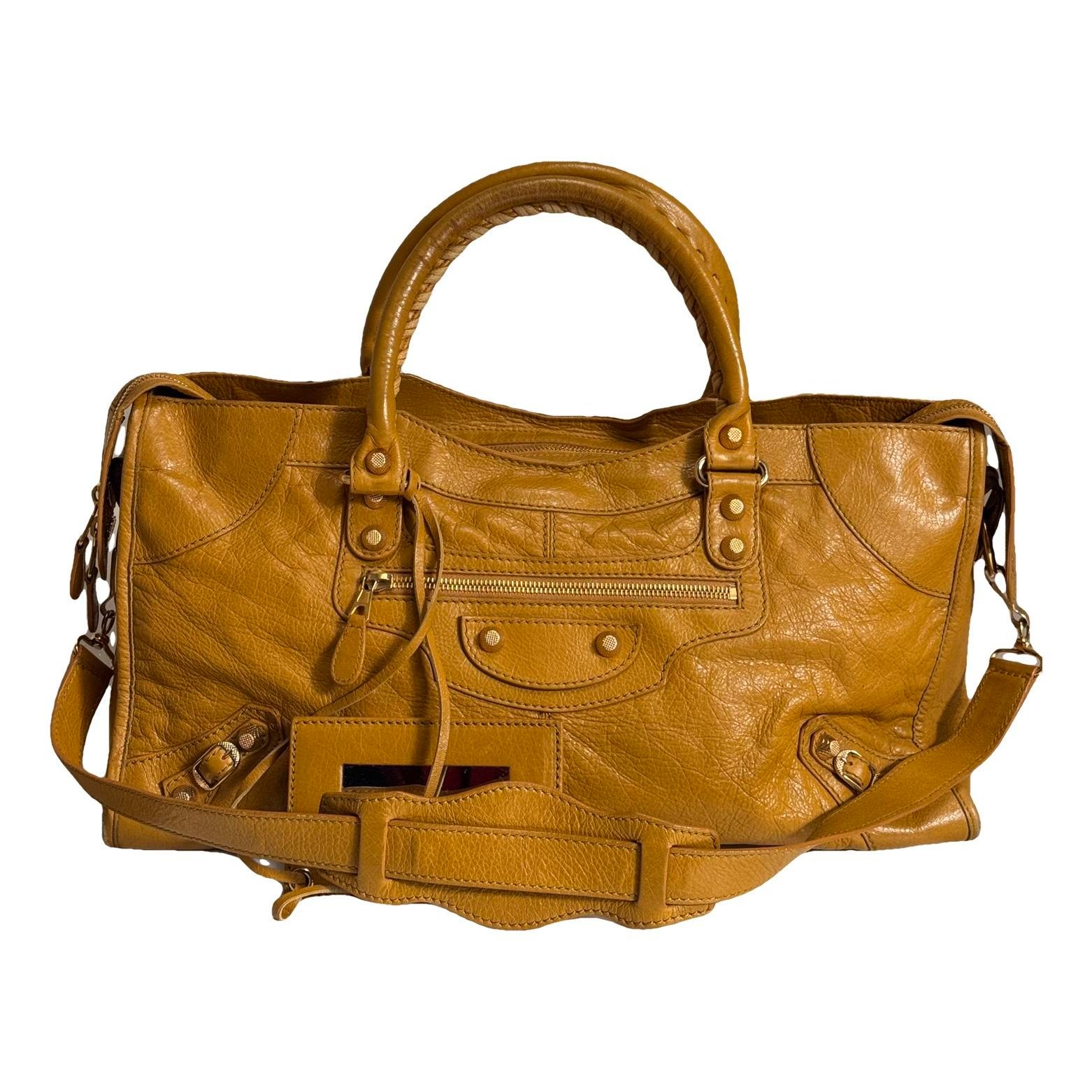 City leather handbag