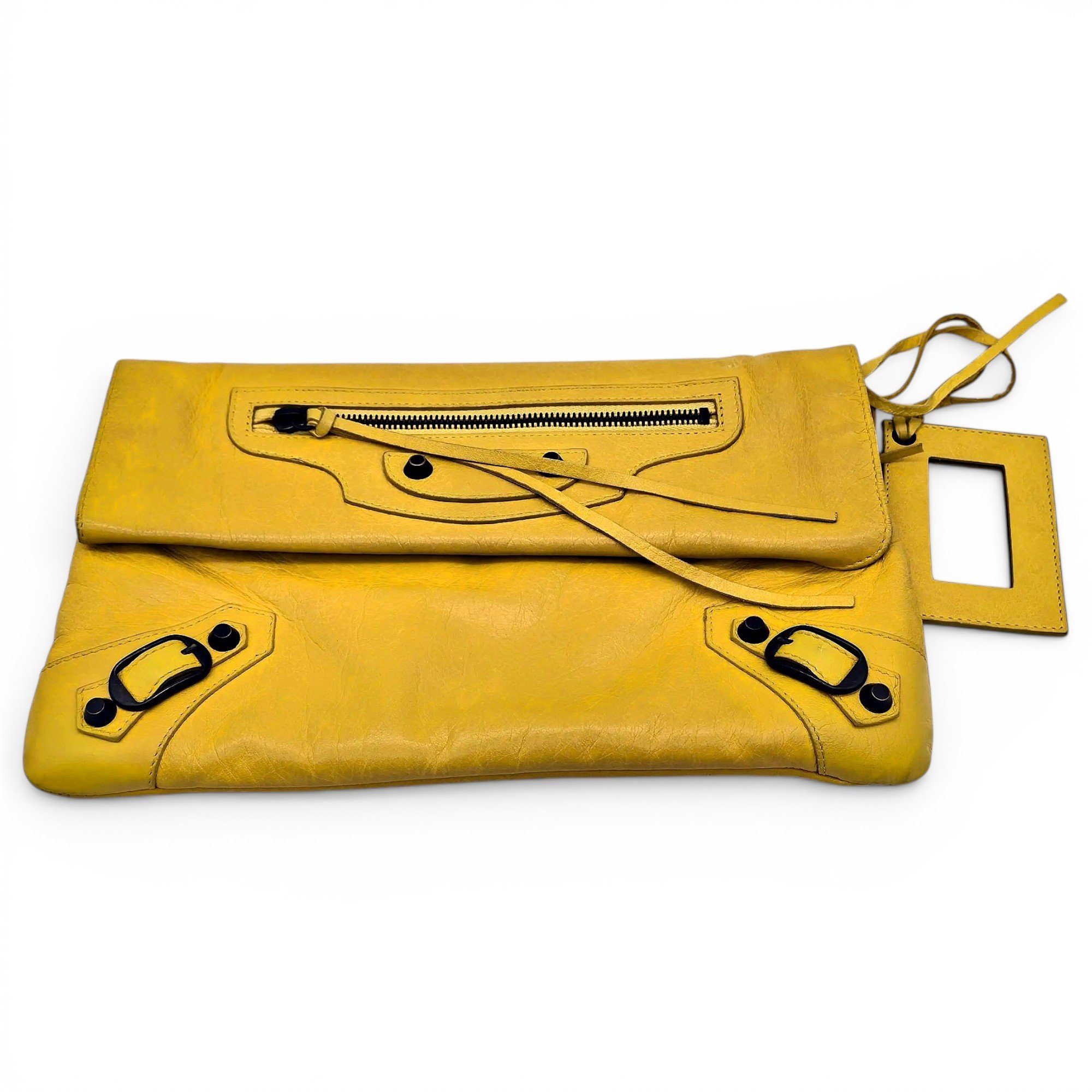 Envelop leather clutch bag