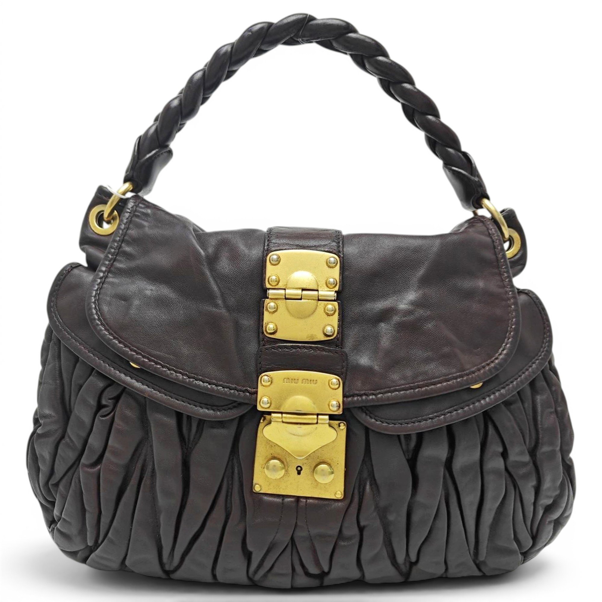 Coffer leather handbag