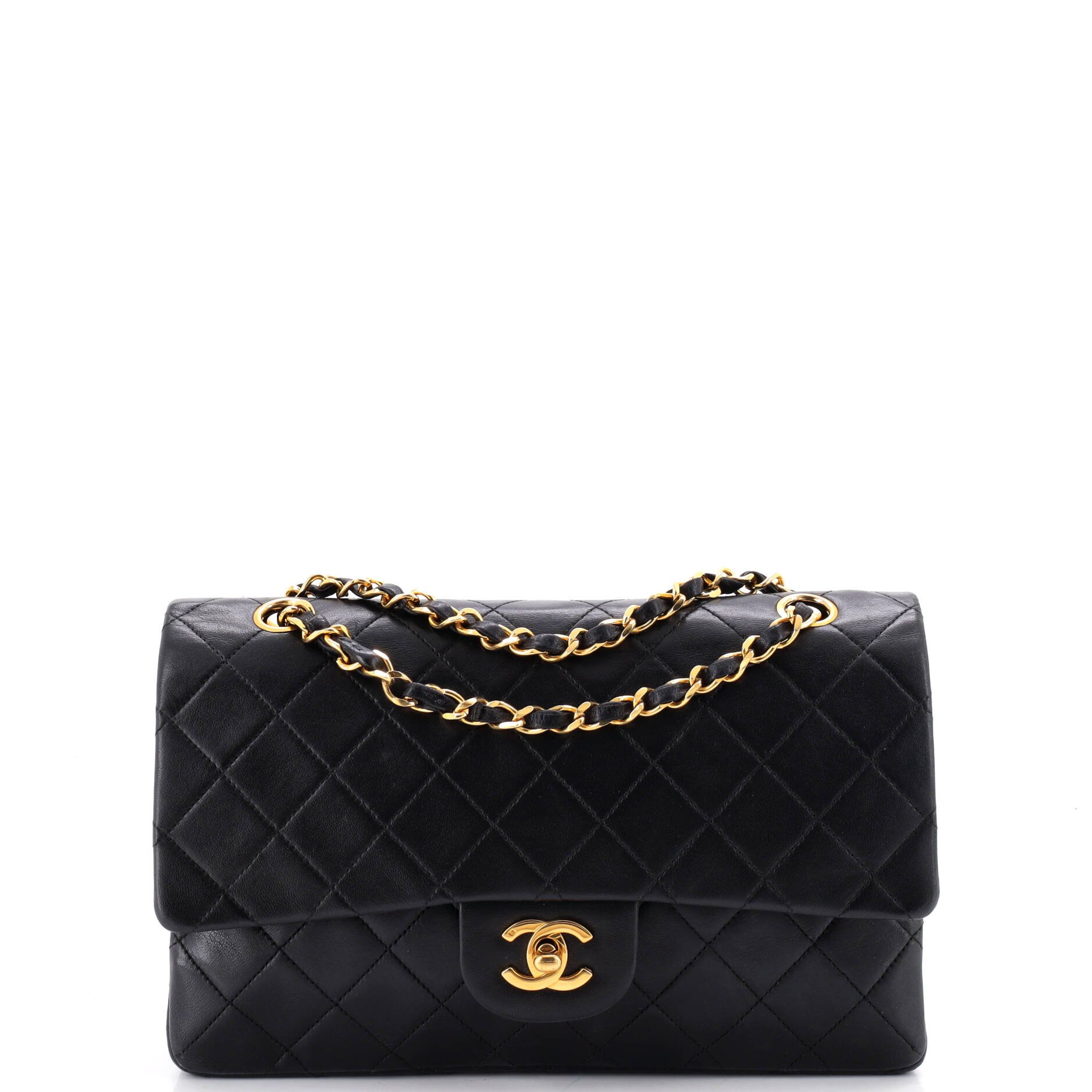 Vintage Classic Double Flap Bag Quilted Lambskin Medium
