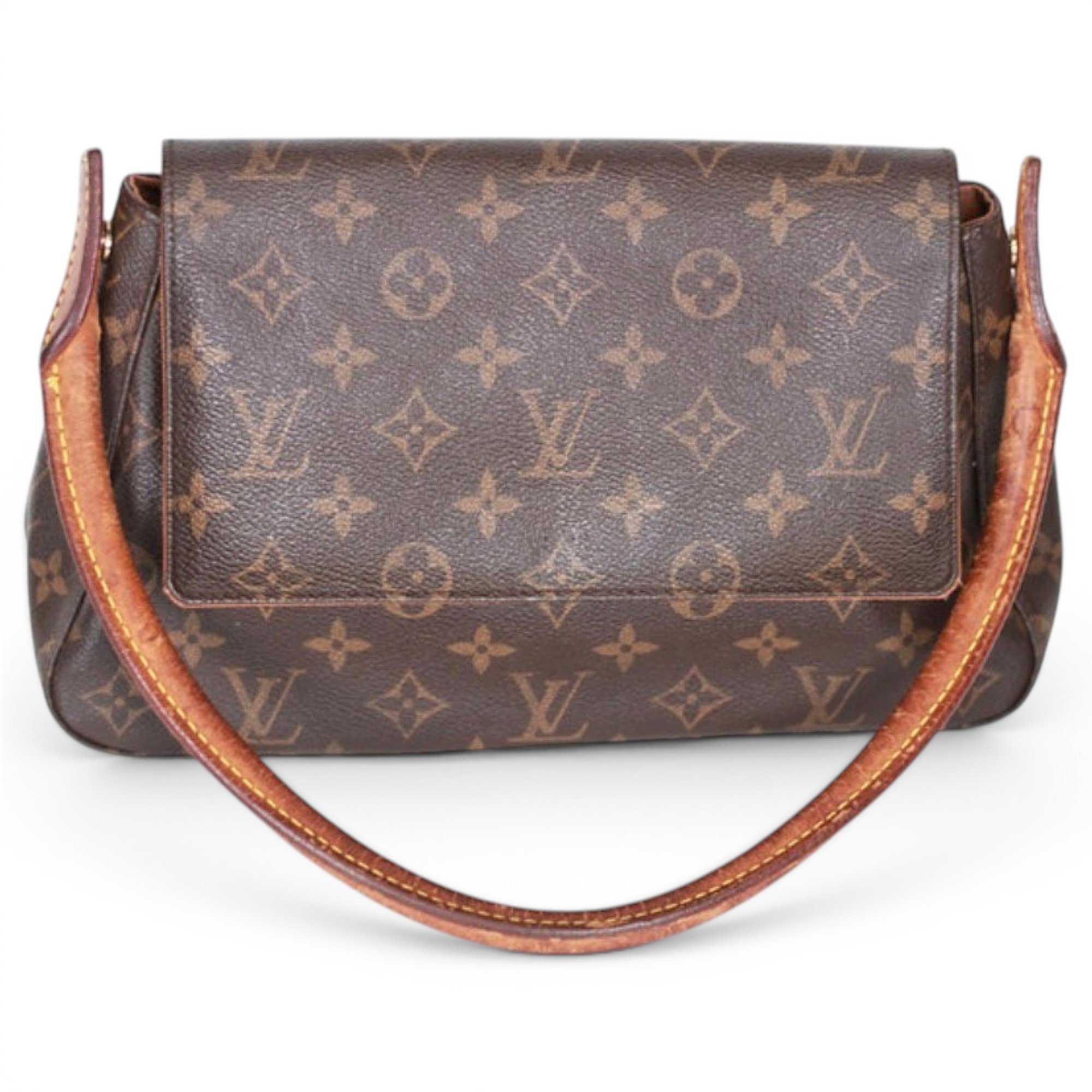Looping leather handbag