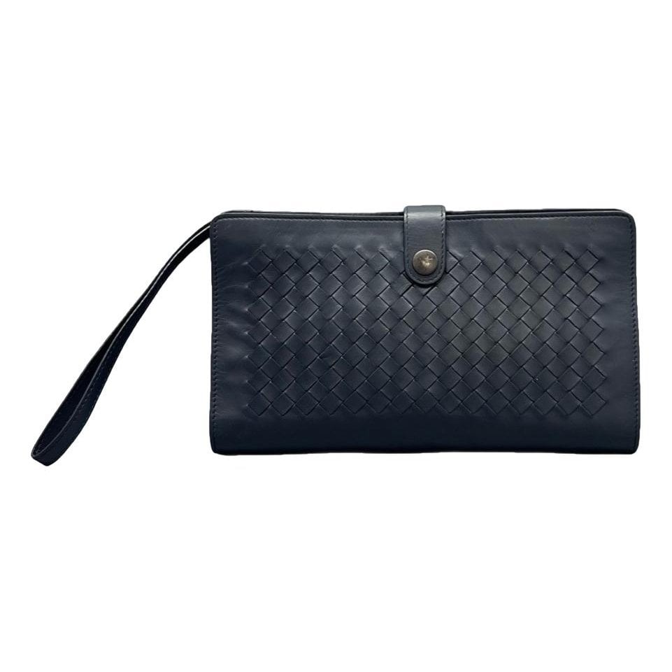 Leather clutch bag