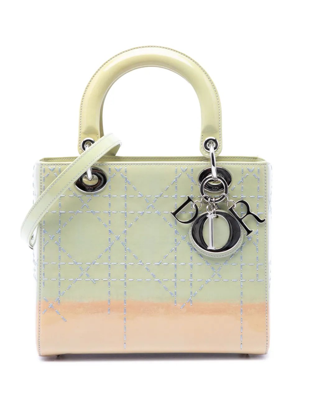 2015 Medium Ombre Patent Cannage Lady Dior satchel