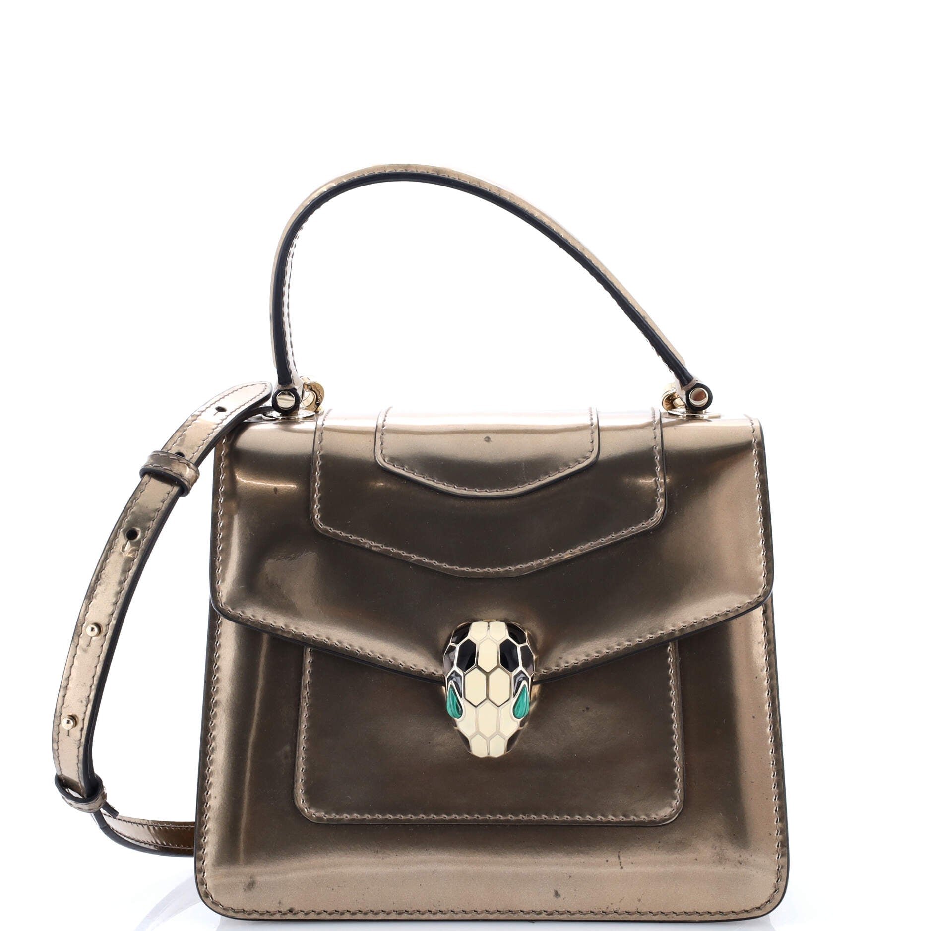 Bvlgari Serpenti Top Handle Bag Patent Small