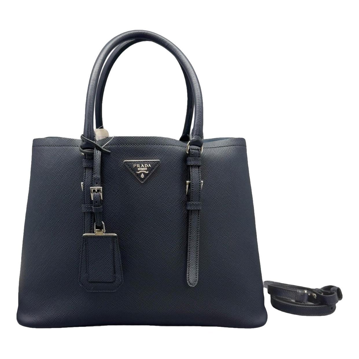 Double leather handbag