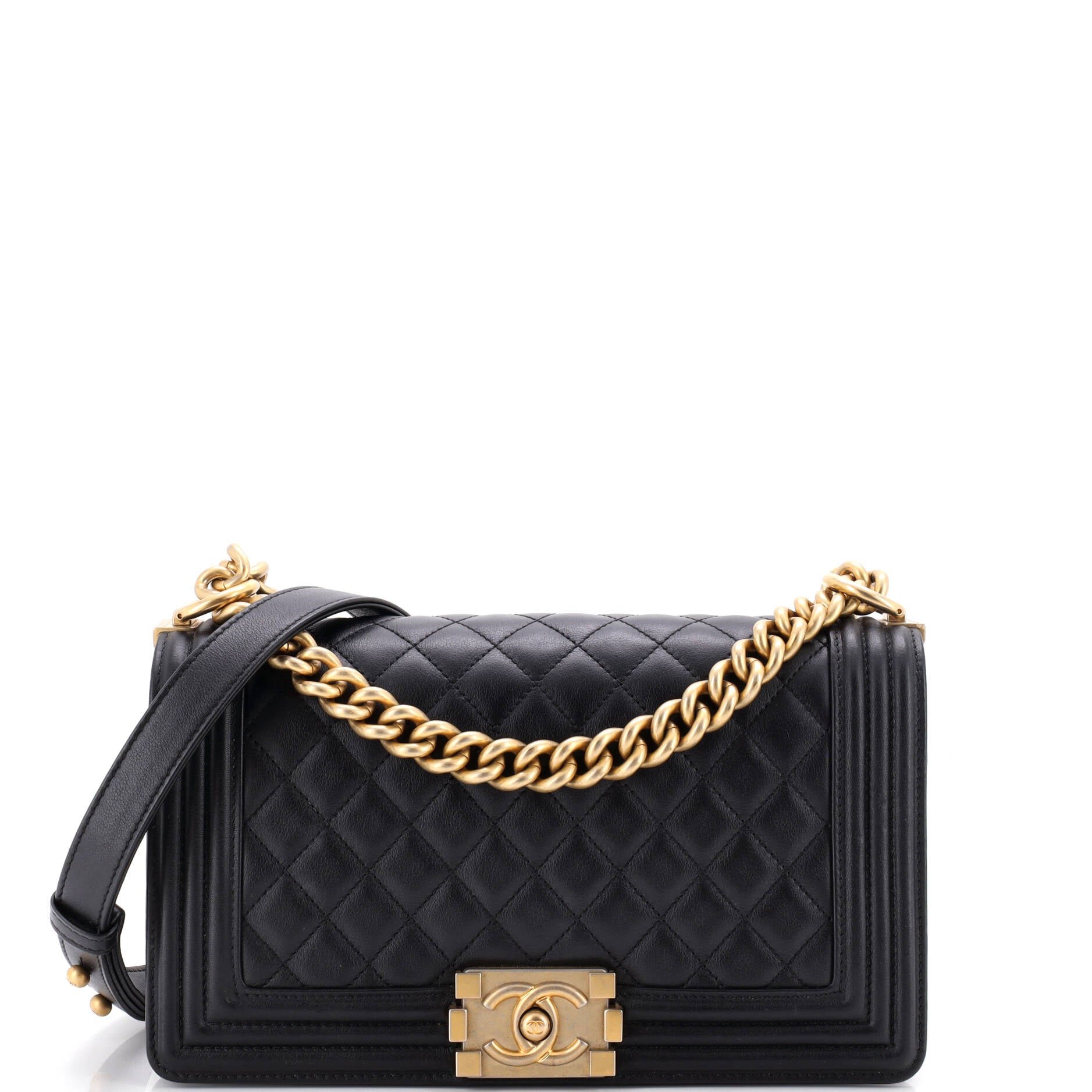 Boy Flap Bag Quilted Calfskin Old Medium