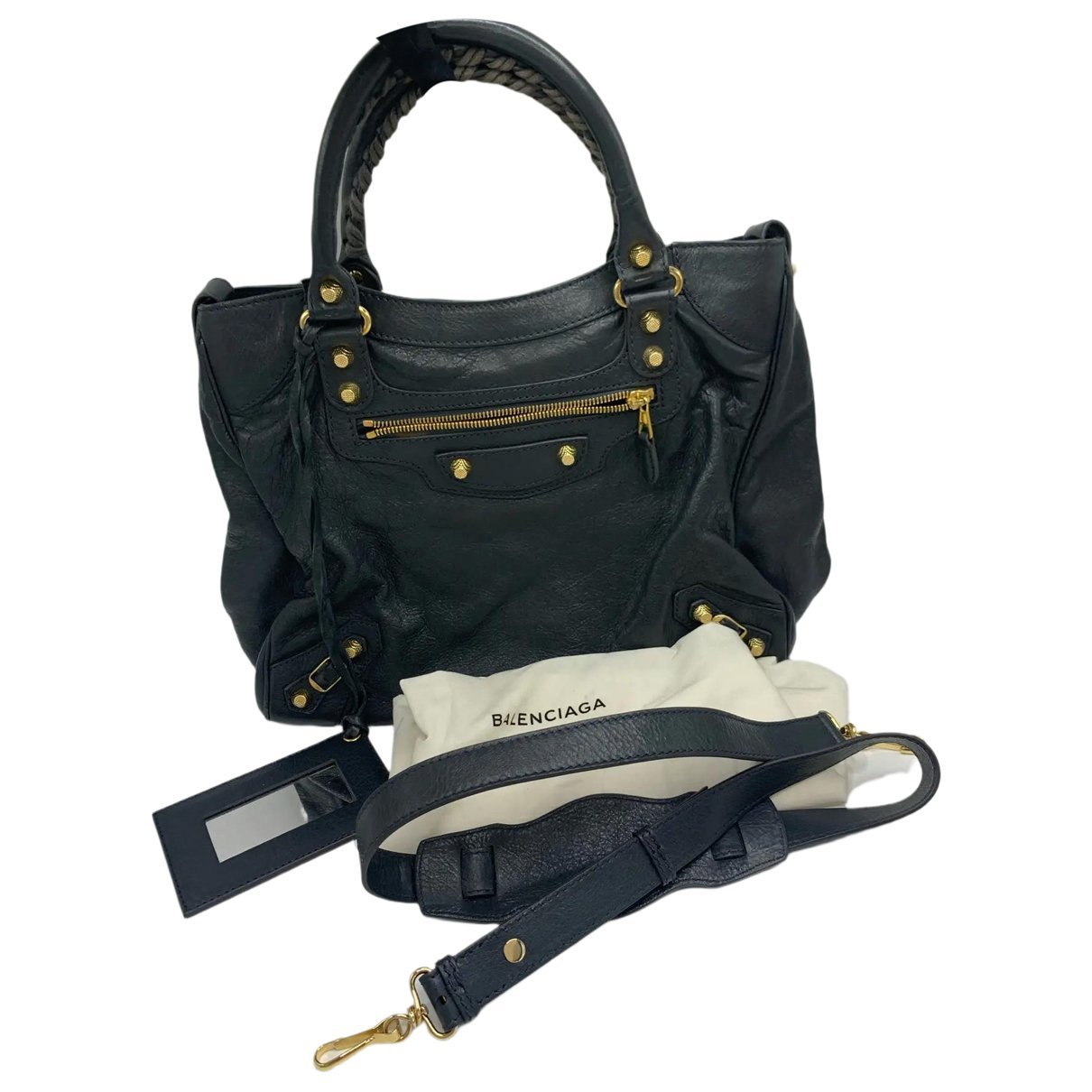 City leather handbag