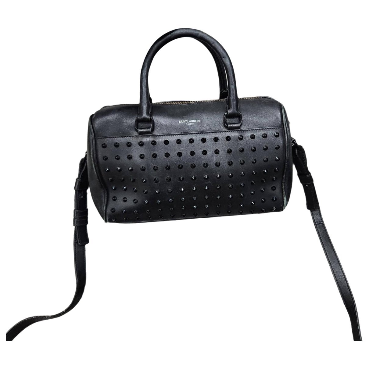 Duffle leather bowling bag