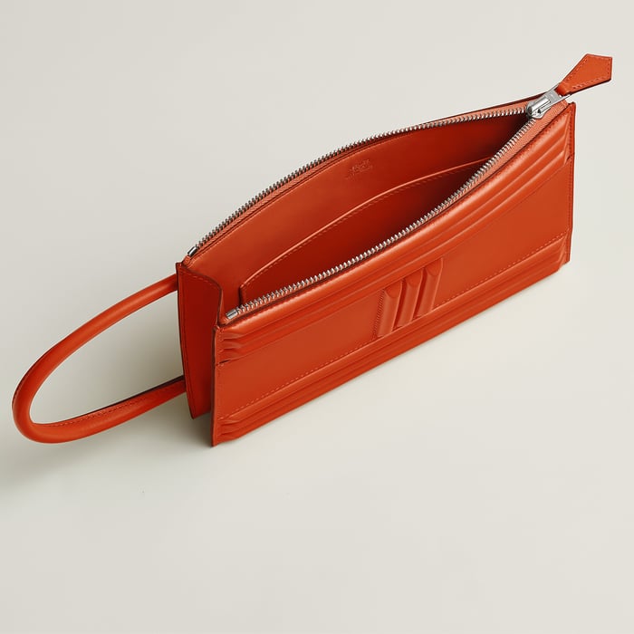 Orange Poppy Hermès Cadenas Clutch