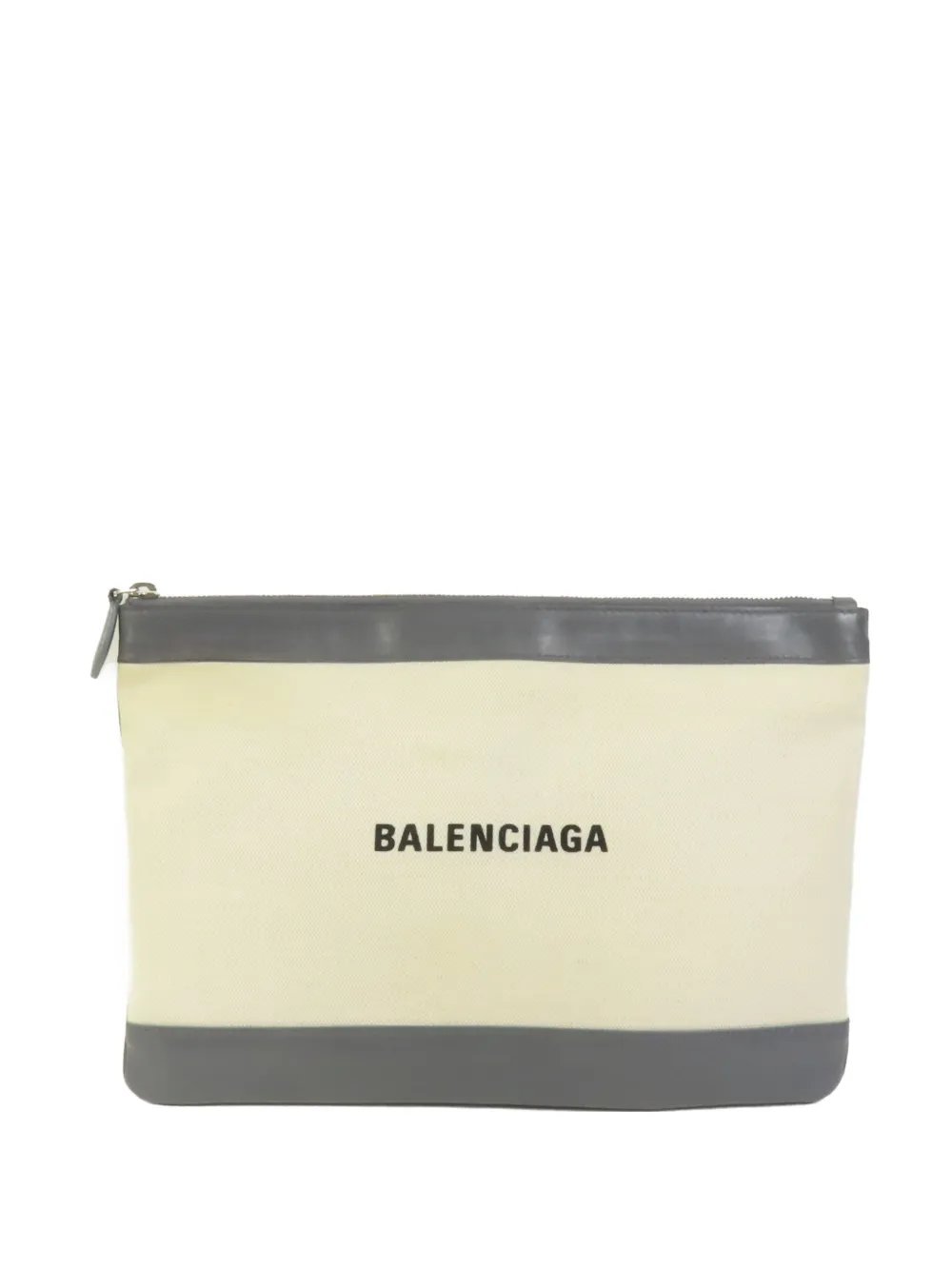 M Clip canvas clutch bag