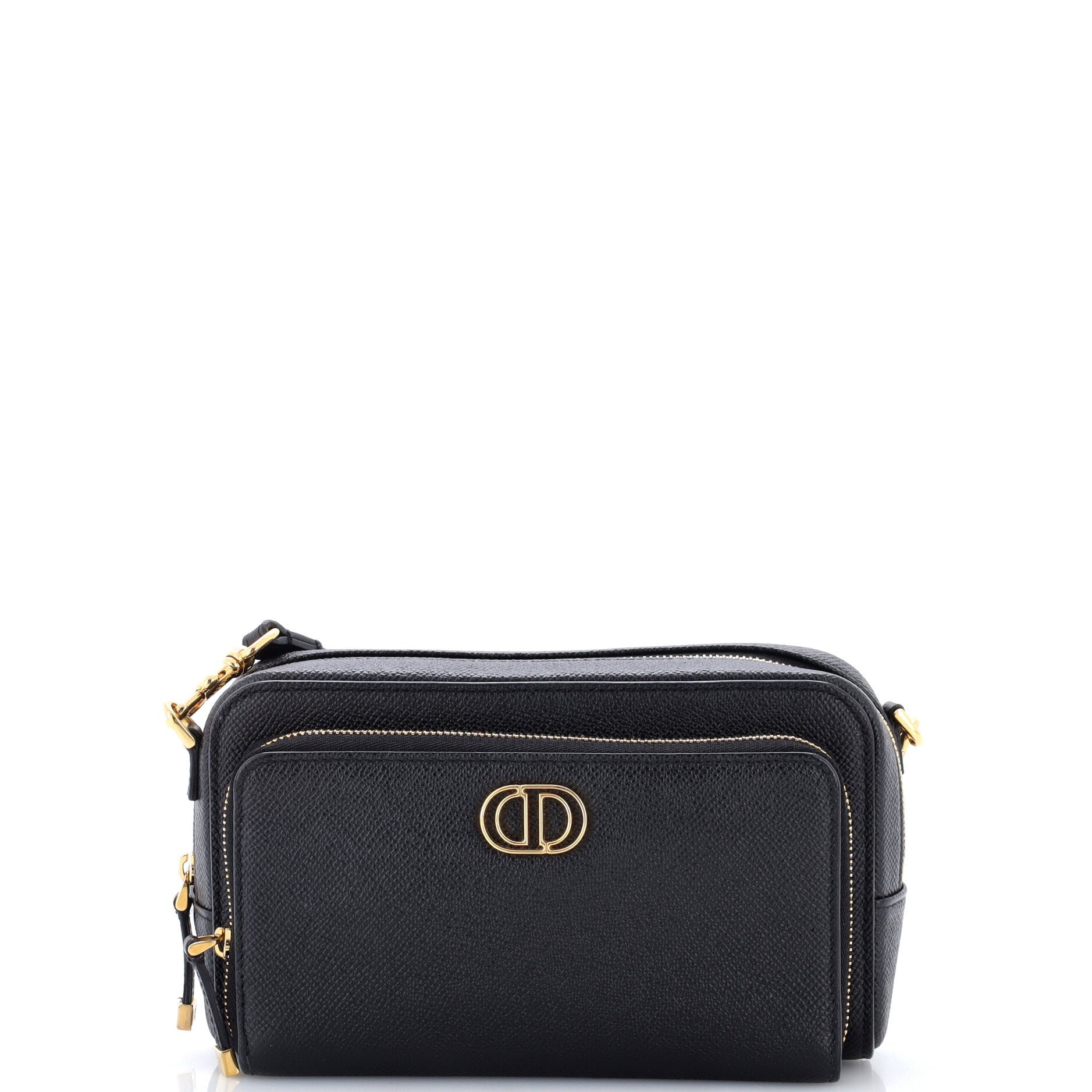 Caro Double Pouch Crossbody Bag Leather