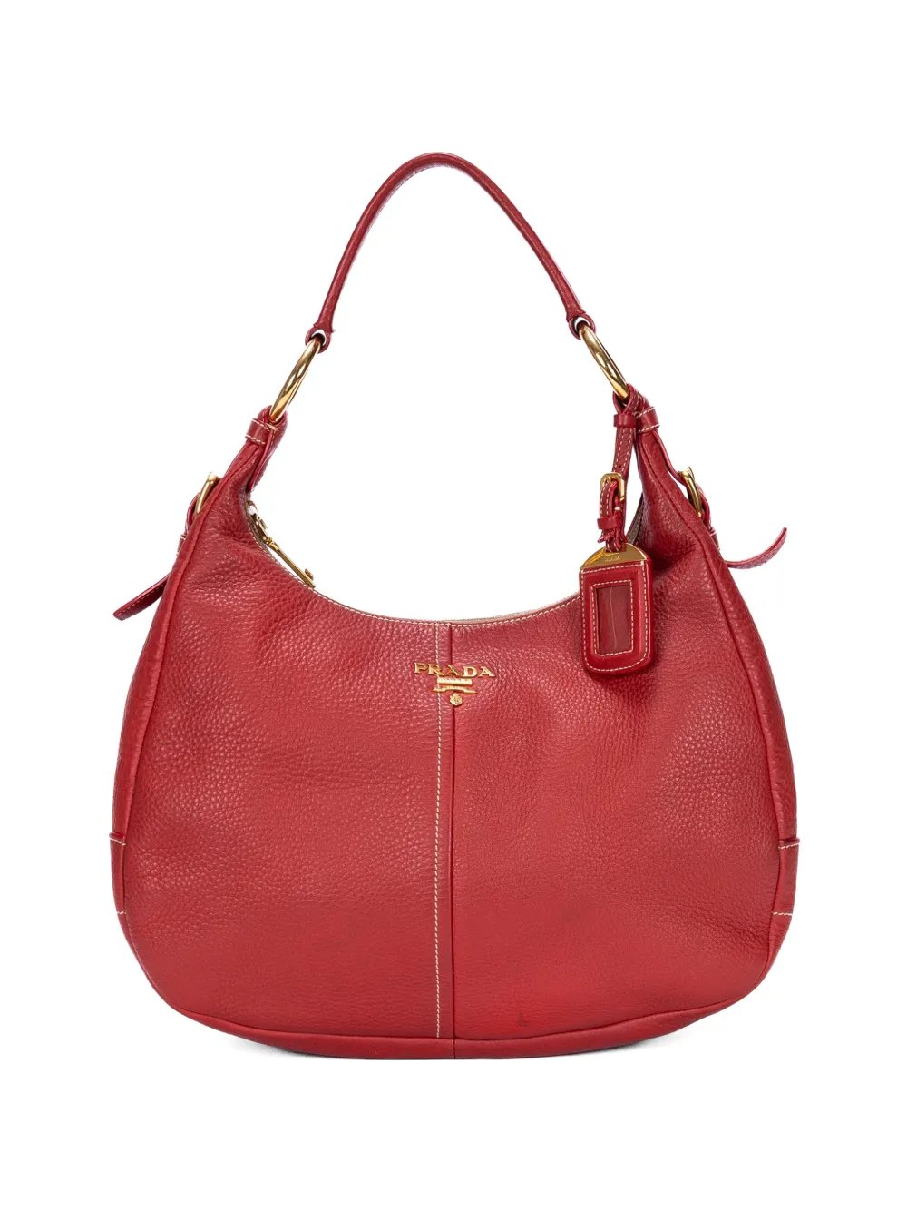 logo-plaque leather shoulder bag
