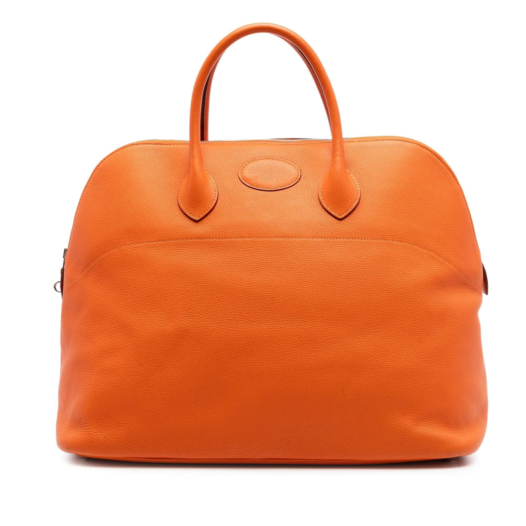 Hermes Bolide Handbag Orange Clemence Leather 2008