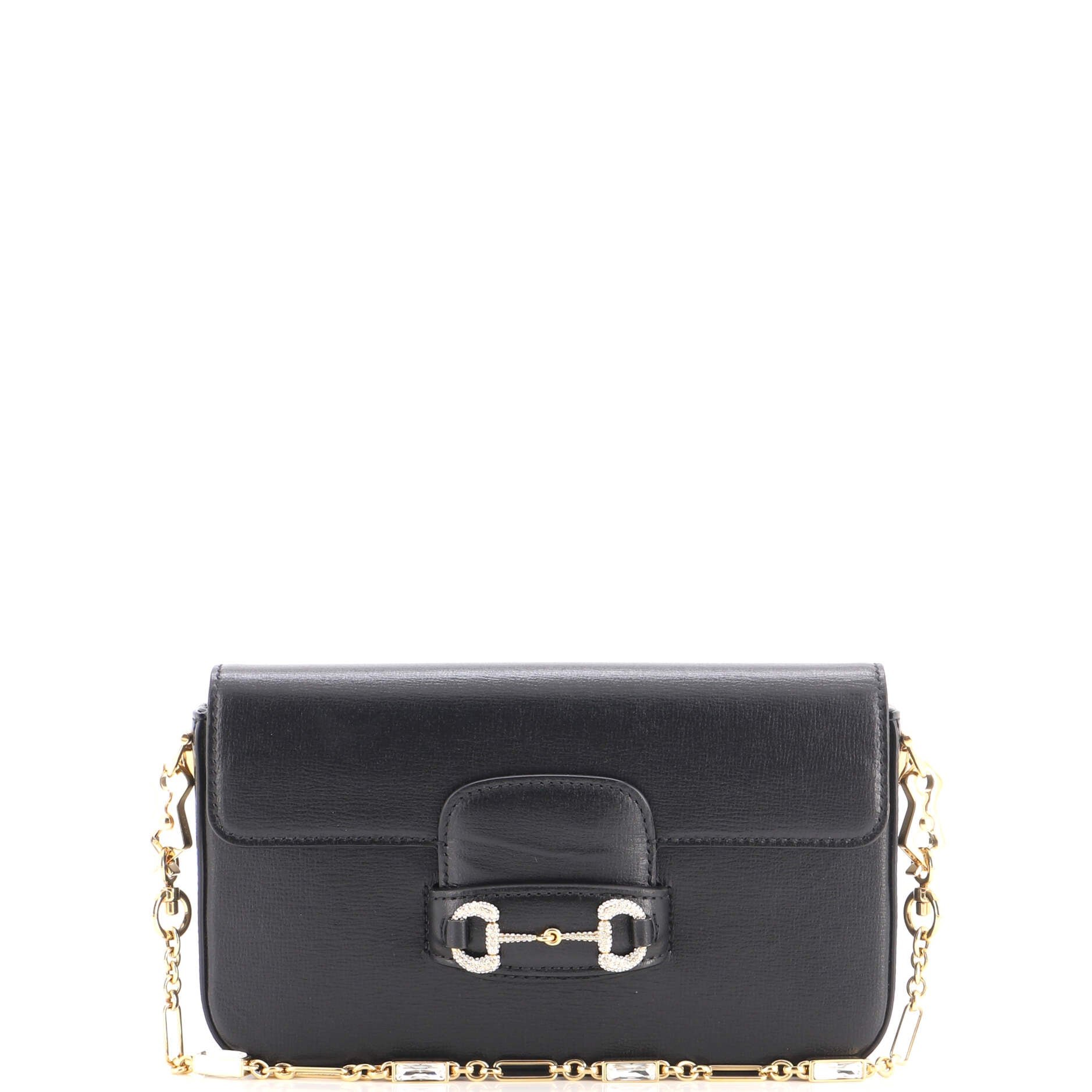 Horsebit 1955 Shoulder Bag Leather with Crystal Detail Mini