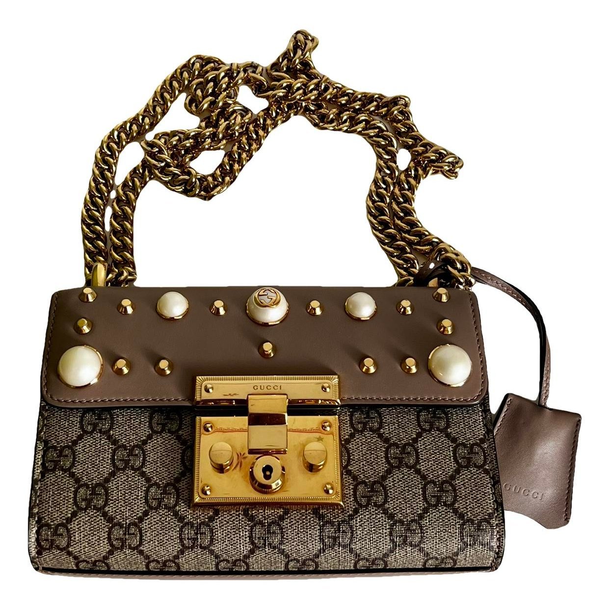 Padlock leather handbag