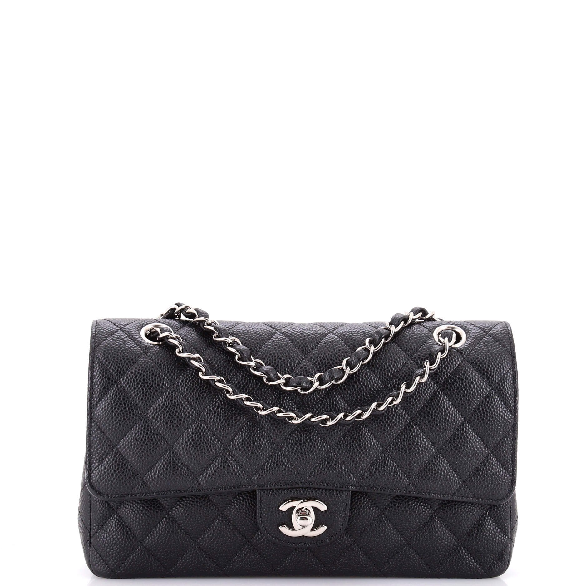 Classic Double Flap Bag Quilted Caviar Medium