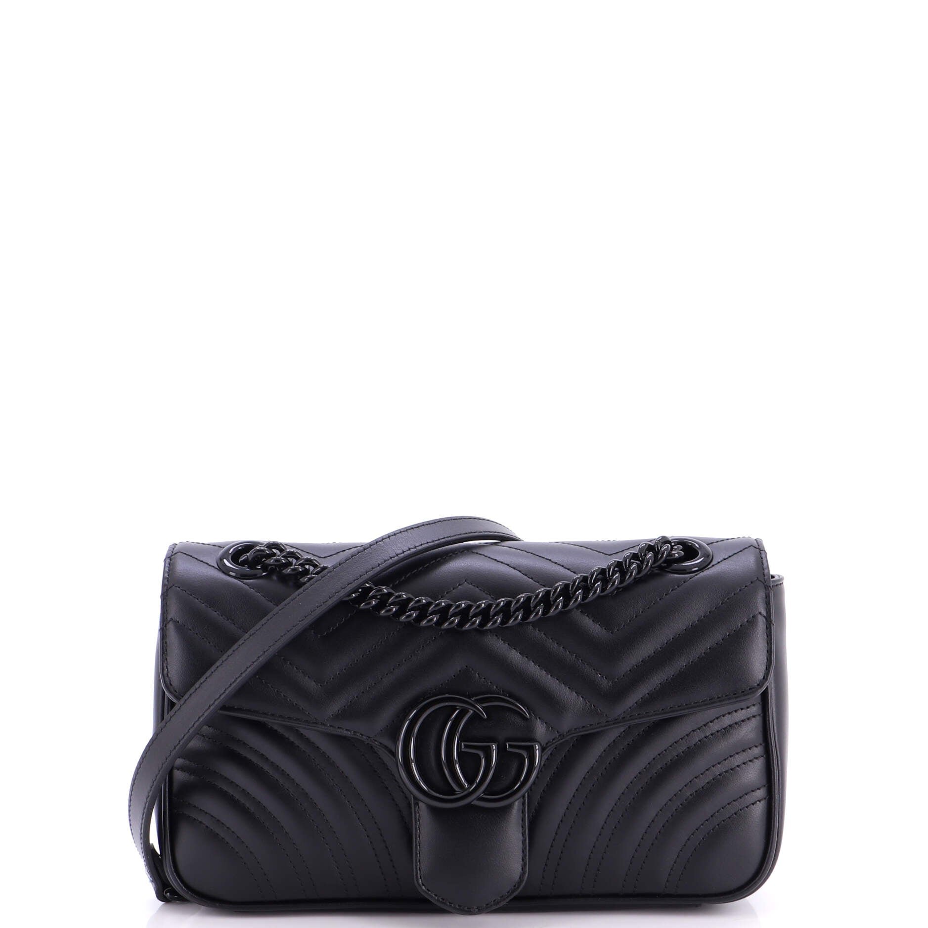 GG Marmont Monochrome Flap Bag Matelasse Leather Small