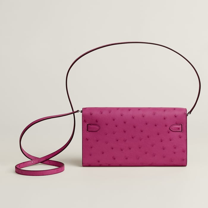 Rose Pourpre Kelly Classique to Go Wallet