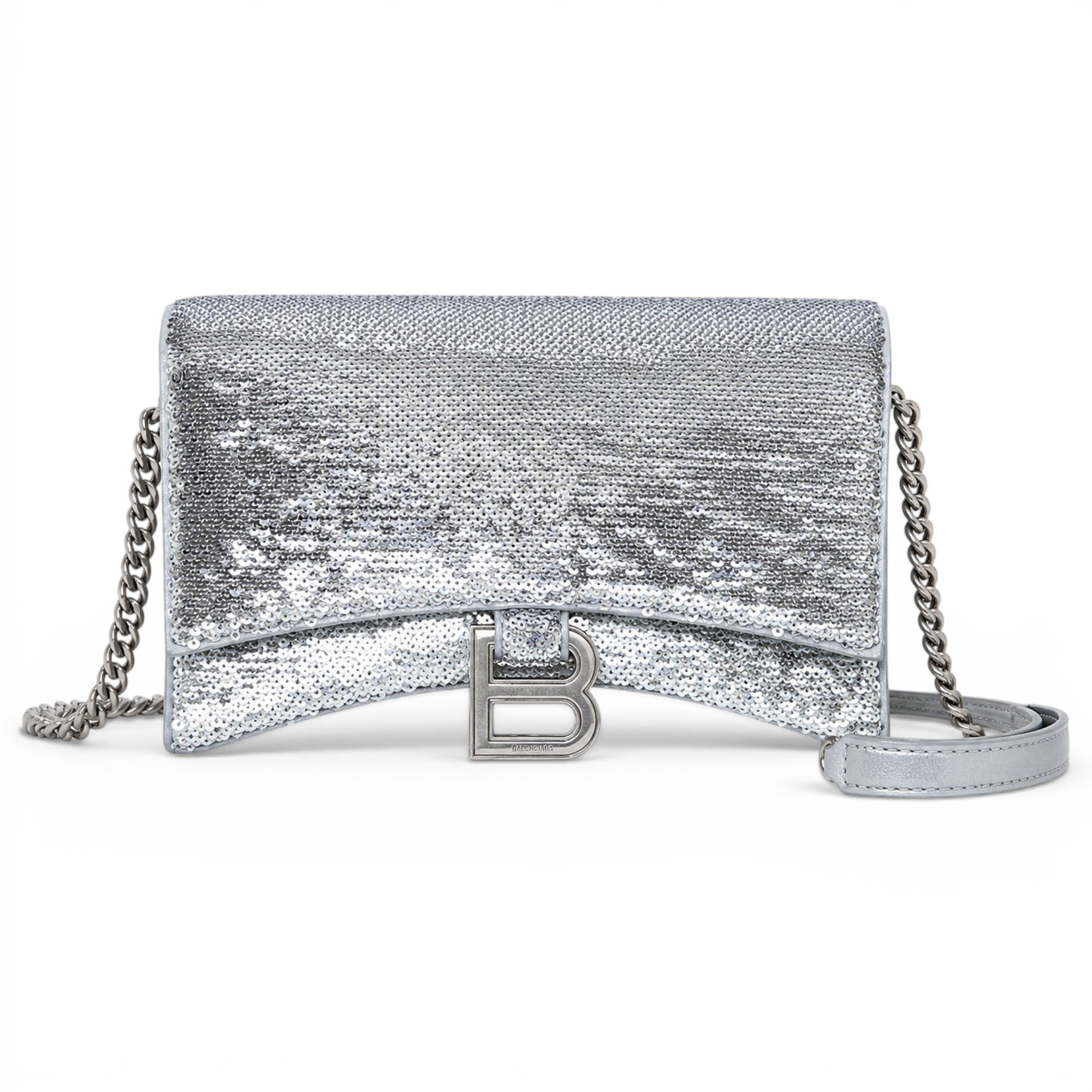 Hourglass leather crossbody bag