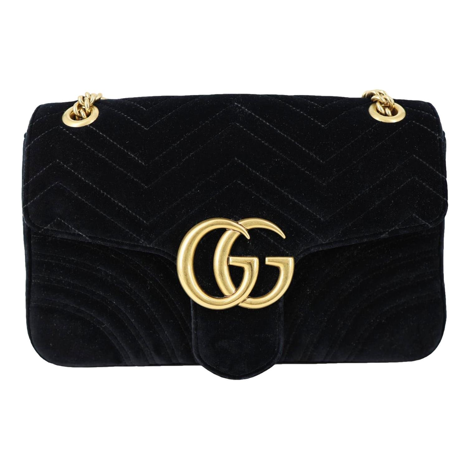 GG Marmont Chain Flap velvet handbag