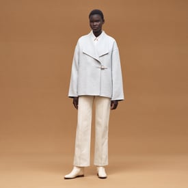Cashmere coat with shawl collar