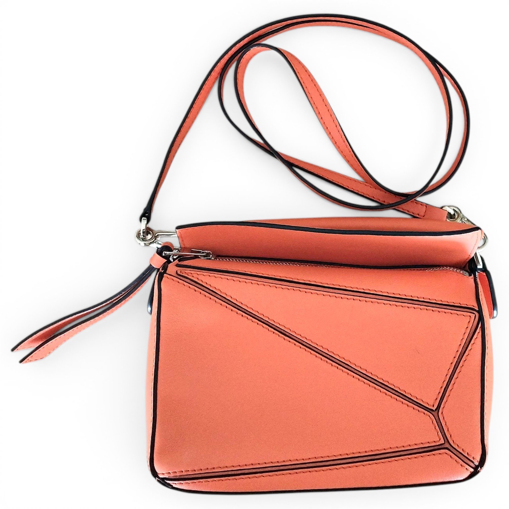 Puzzle leather handbag