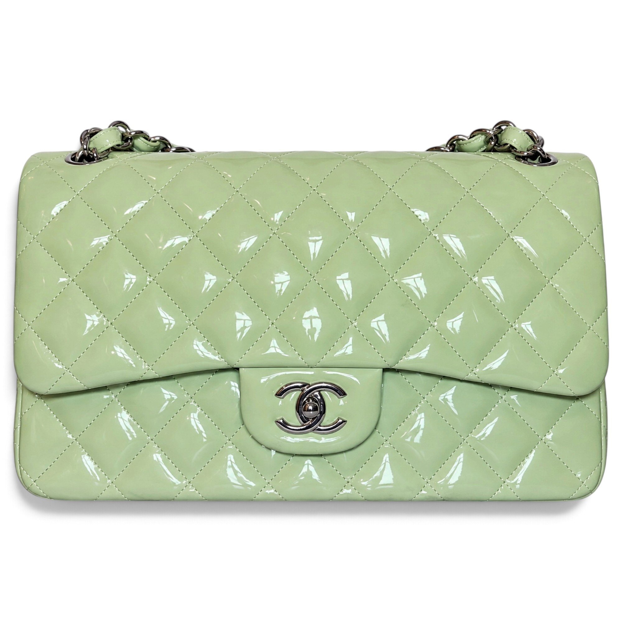 Chanel 25 patent leather handbag